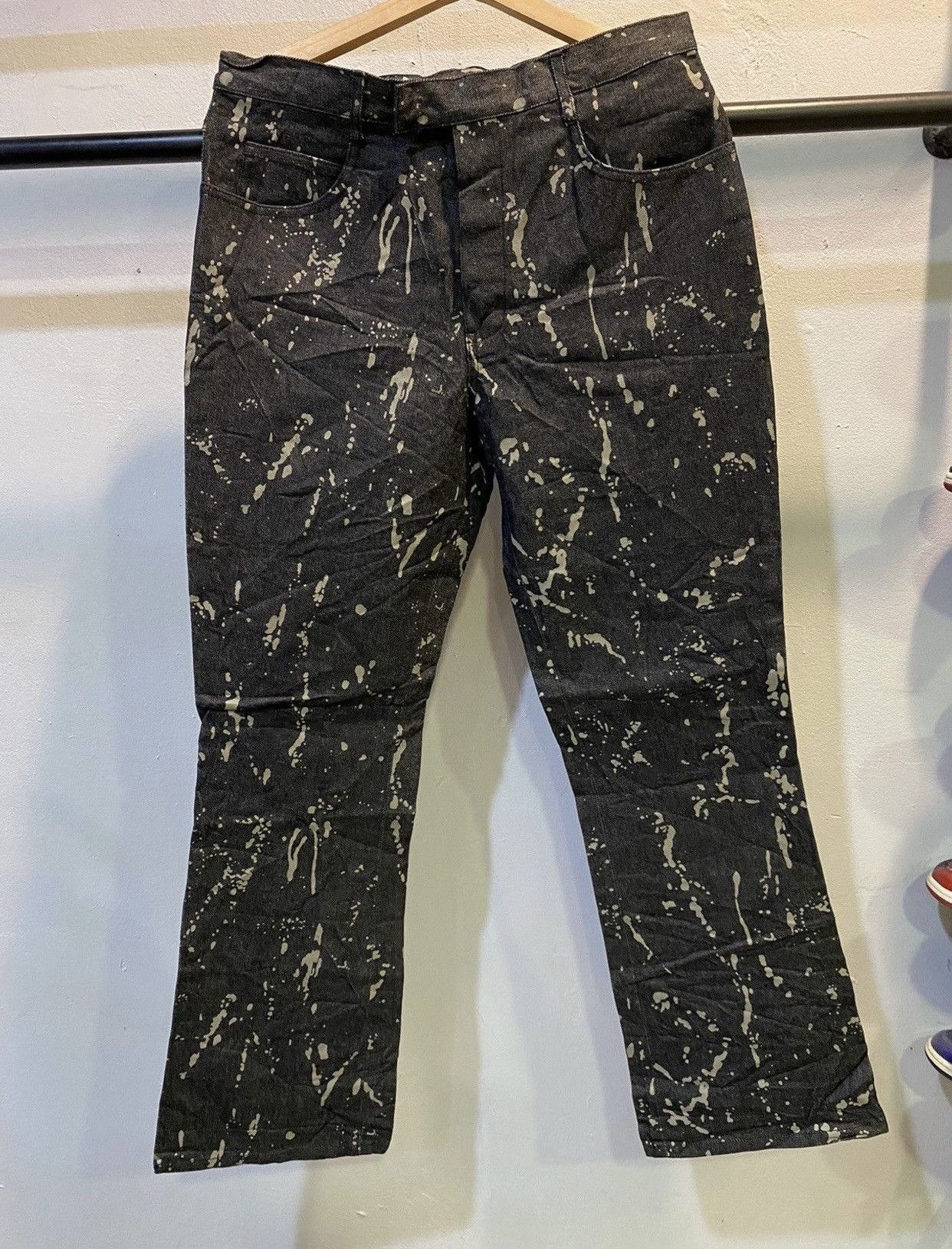 Saint Laurent Paris Saint Laurent Paint Splatter Straight Cut Jeans Indigo Size US 33 - 1 Thumbnail