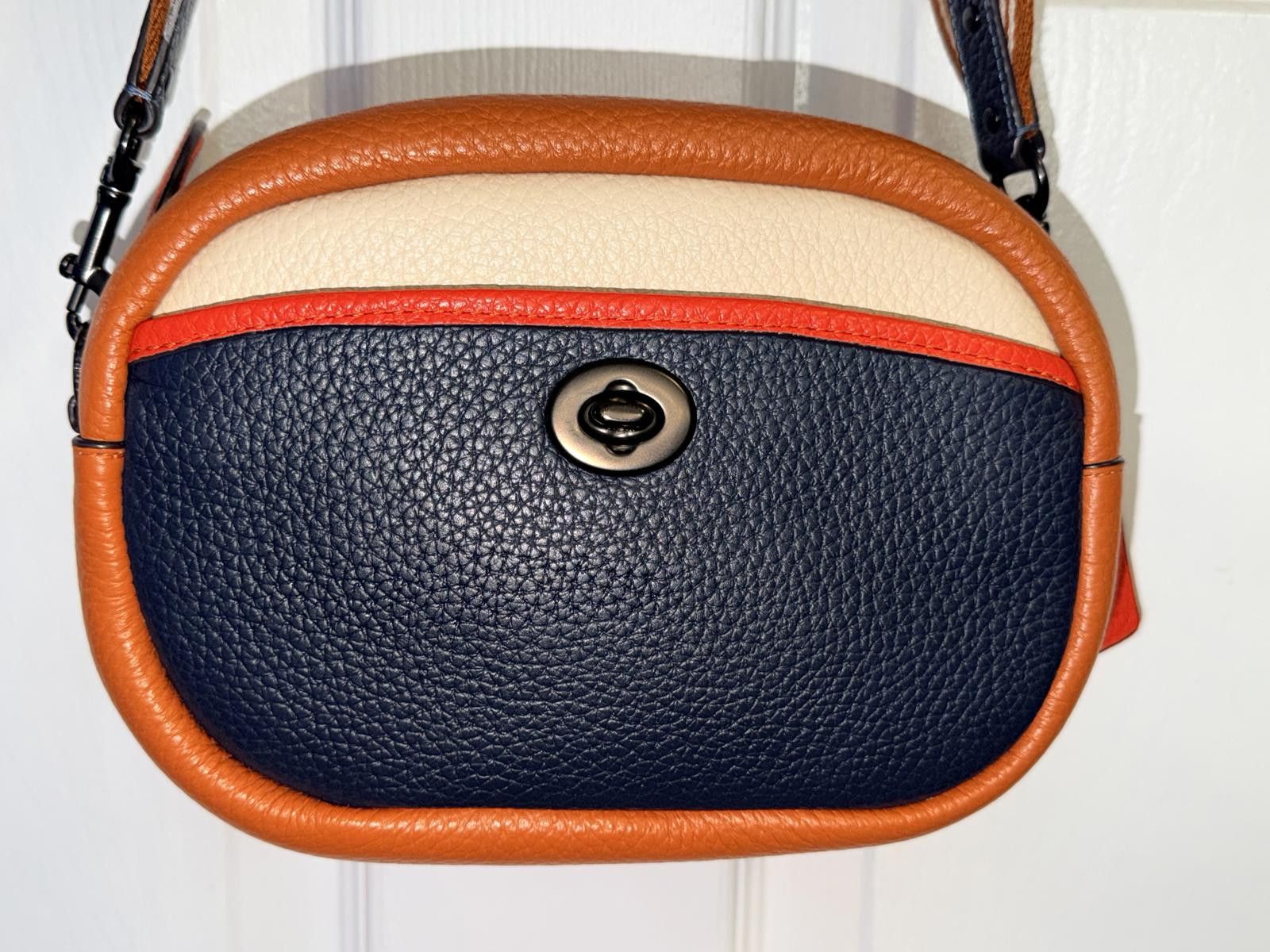 Coach Colorblock Multi Camera Bag Leather And Webbing Strap, Women's
