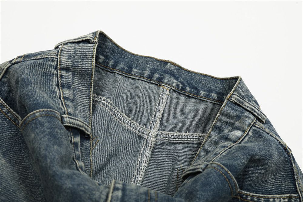 Jean American retro washed men's versatile loose scimitar jeans Size US 34 / EU 50 - 4 Thumbnail