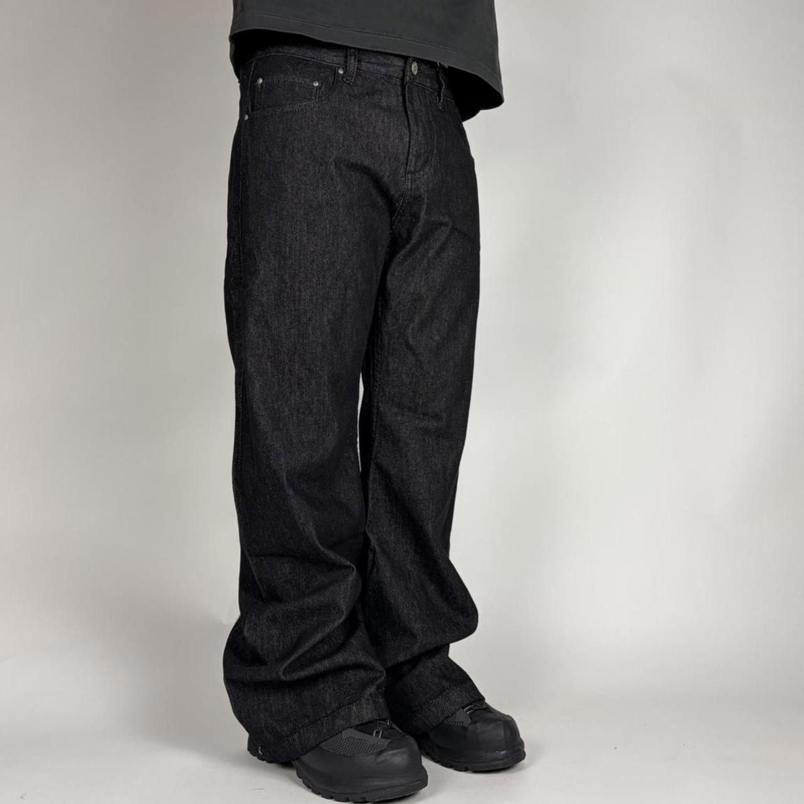 Other Wide Leg Dark Wash Raw Jeans Size US 34 / EU 50 - 3 Thumbnail