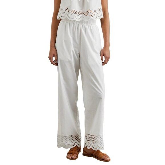 Rails RAILS White Wide Leg Lightweight Lace Trim Henrik Pant Size 27" / US 4 / IT 40 - 1 Thumbnail