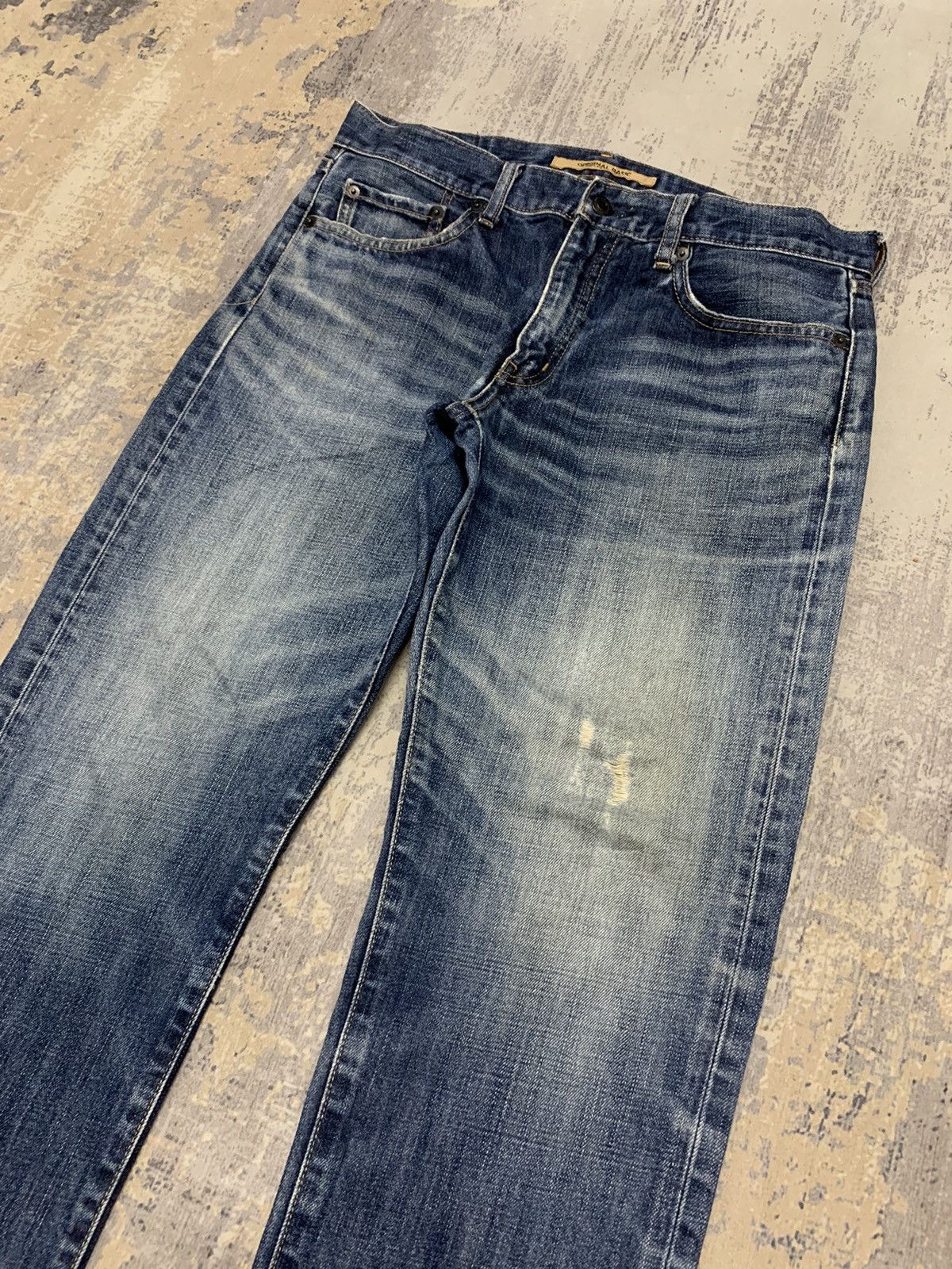Japanese Brand Vtg Uniqlo S001 Kaihara Japanese Distressed Denim Jeans W32 Size US 32 / EU 48 - 3 Thumbnail
