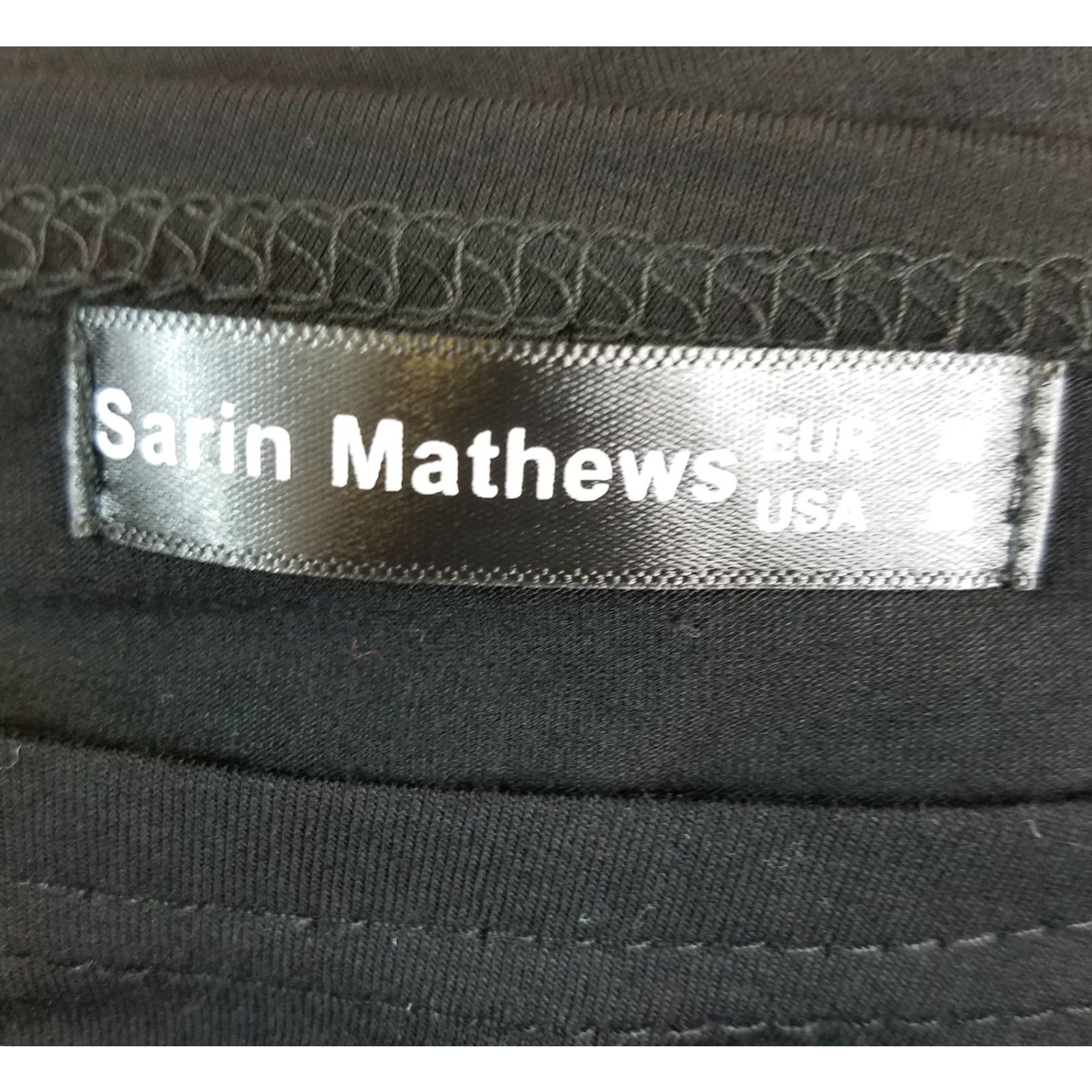 Vintage Sarin Mathews Womens Tee Sz Medium Short Sleeve Black Gray Cotton Blend Size 32" / US 10 / IT 46 - 4 Thumbnail
