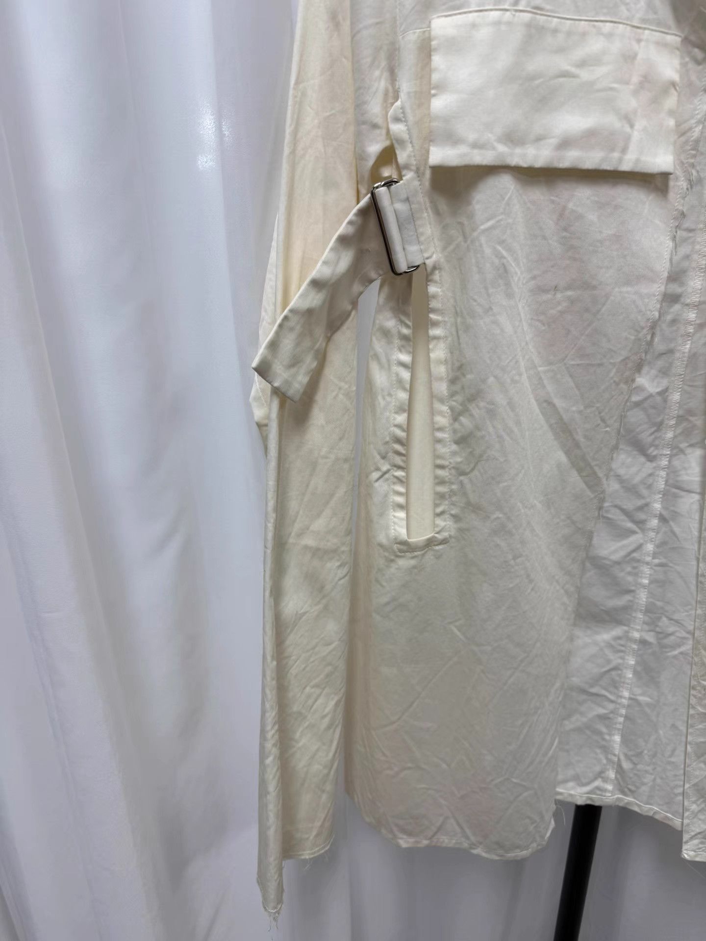 Yohji Yamamoto Yohji Yamamoto Mainline Lace-Up Distressed Silk Shirt K20 Size XS / US 0-2 / IT 36-38 - 3 Thumbnail