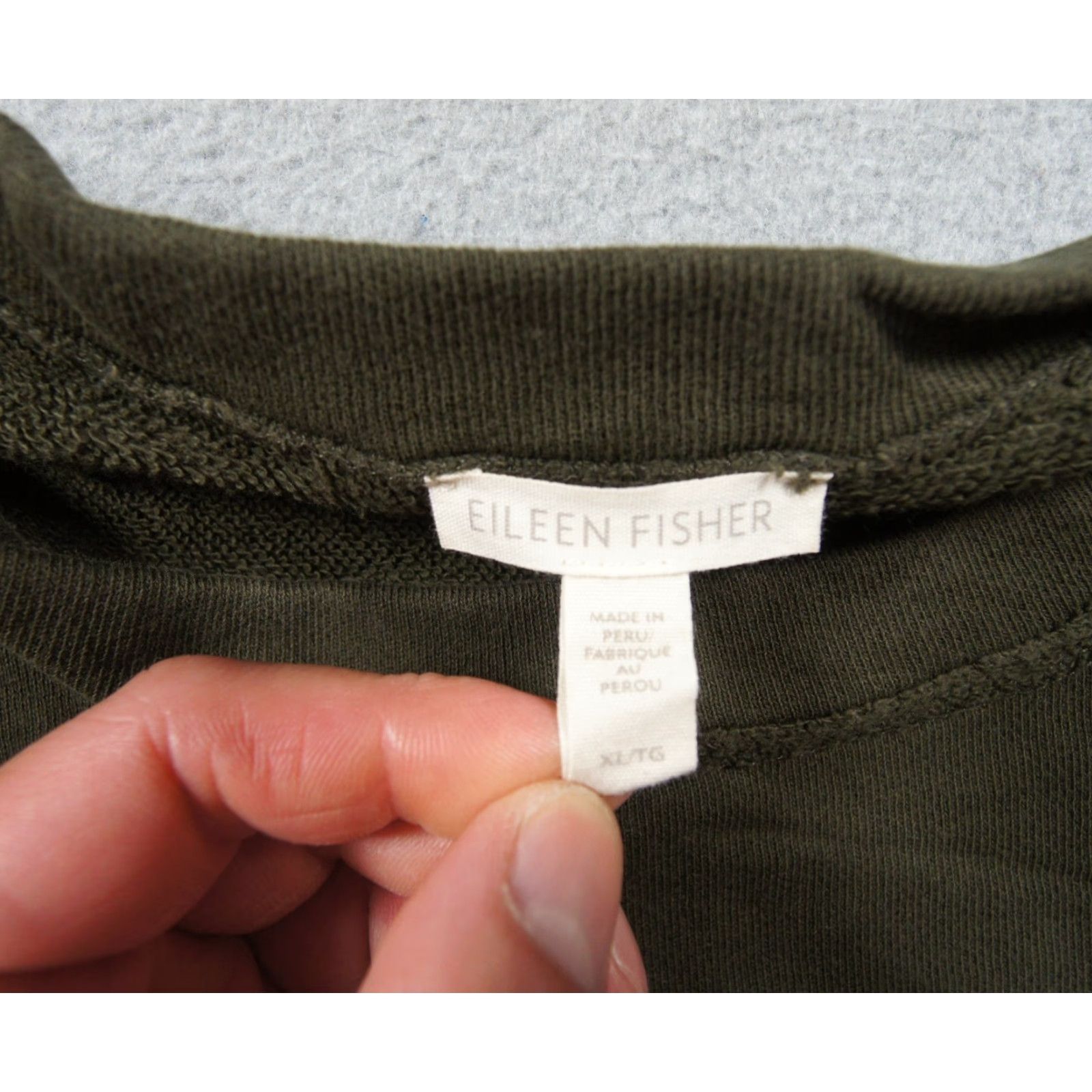 Eileen Fisher Eileen Fisher Sweatshirt Womens XL Green Cropped Crewneck Raw Edge Ladies Size XL / US 12-14 / IT 48-50 - 6 Thumbnail