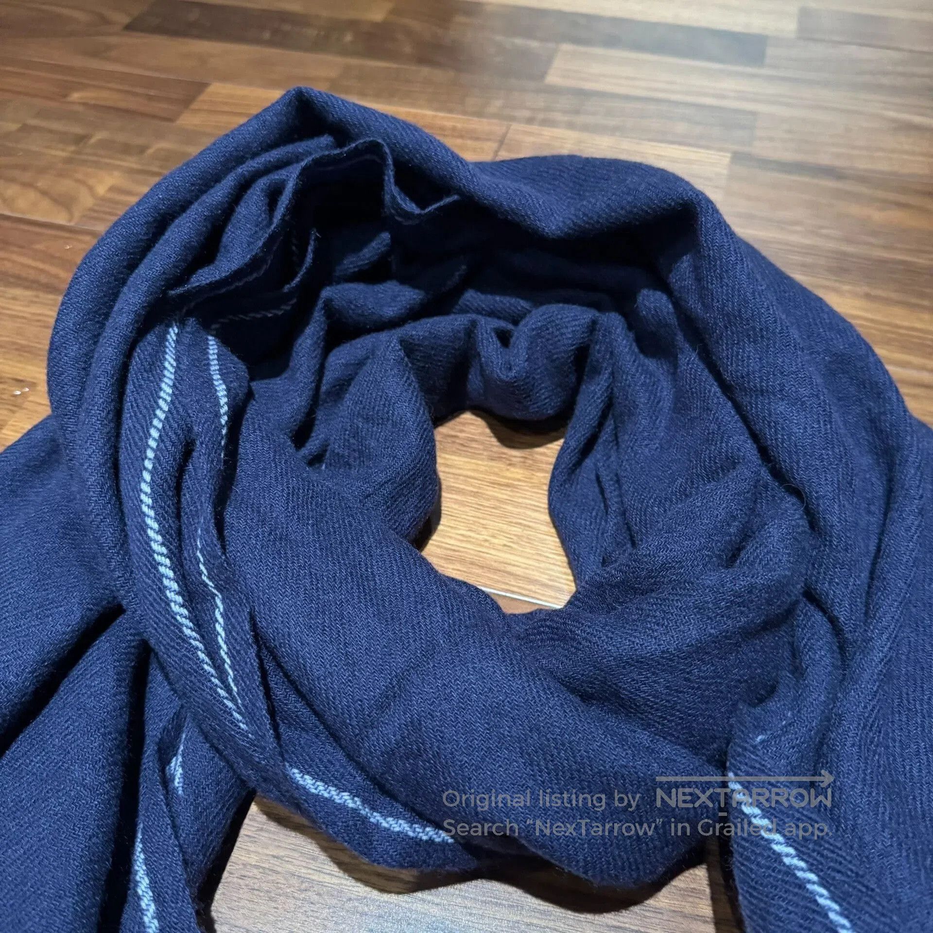 Comme des Garcons Common Projects Cashmere Scarf in Navy. Size ONE SIZE - 2 Thumbnail