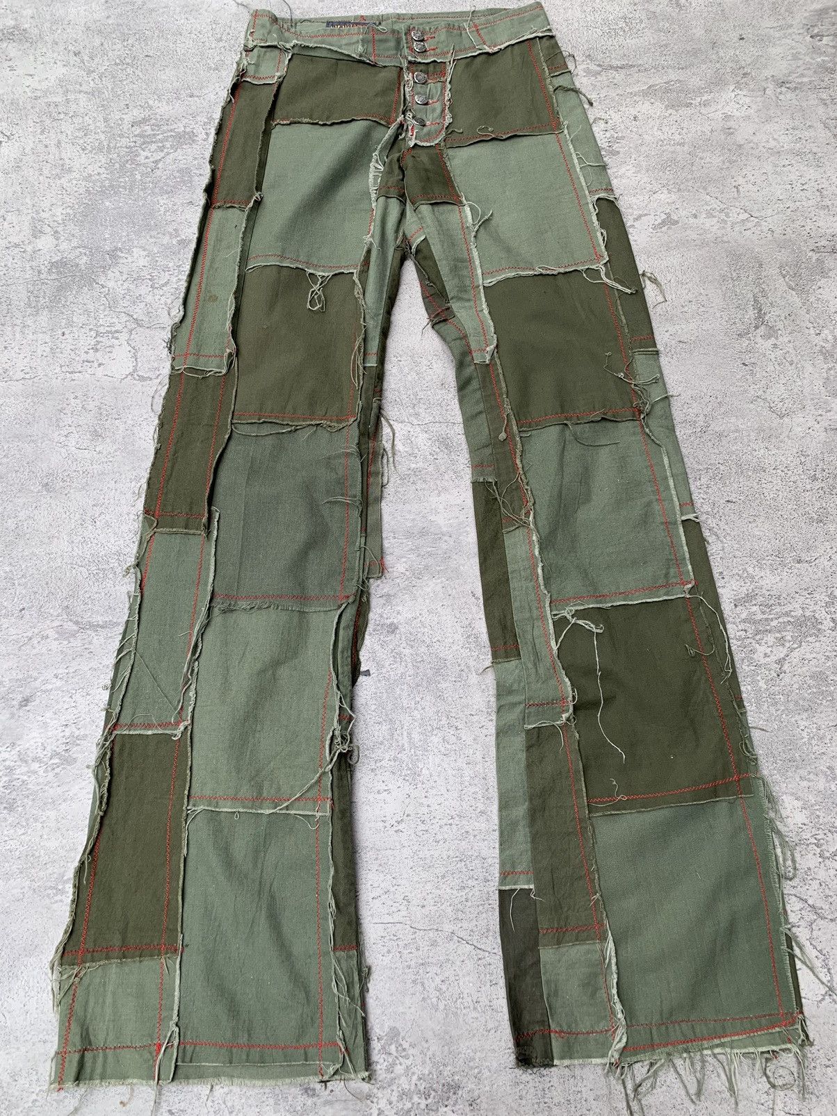 Japanese Brand KILLIWATCH patchwork flared pants Size US 26 / EU 42 - 1 Thumbnail