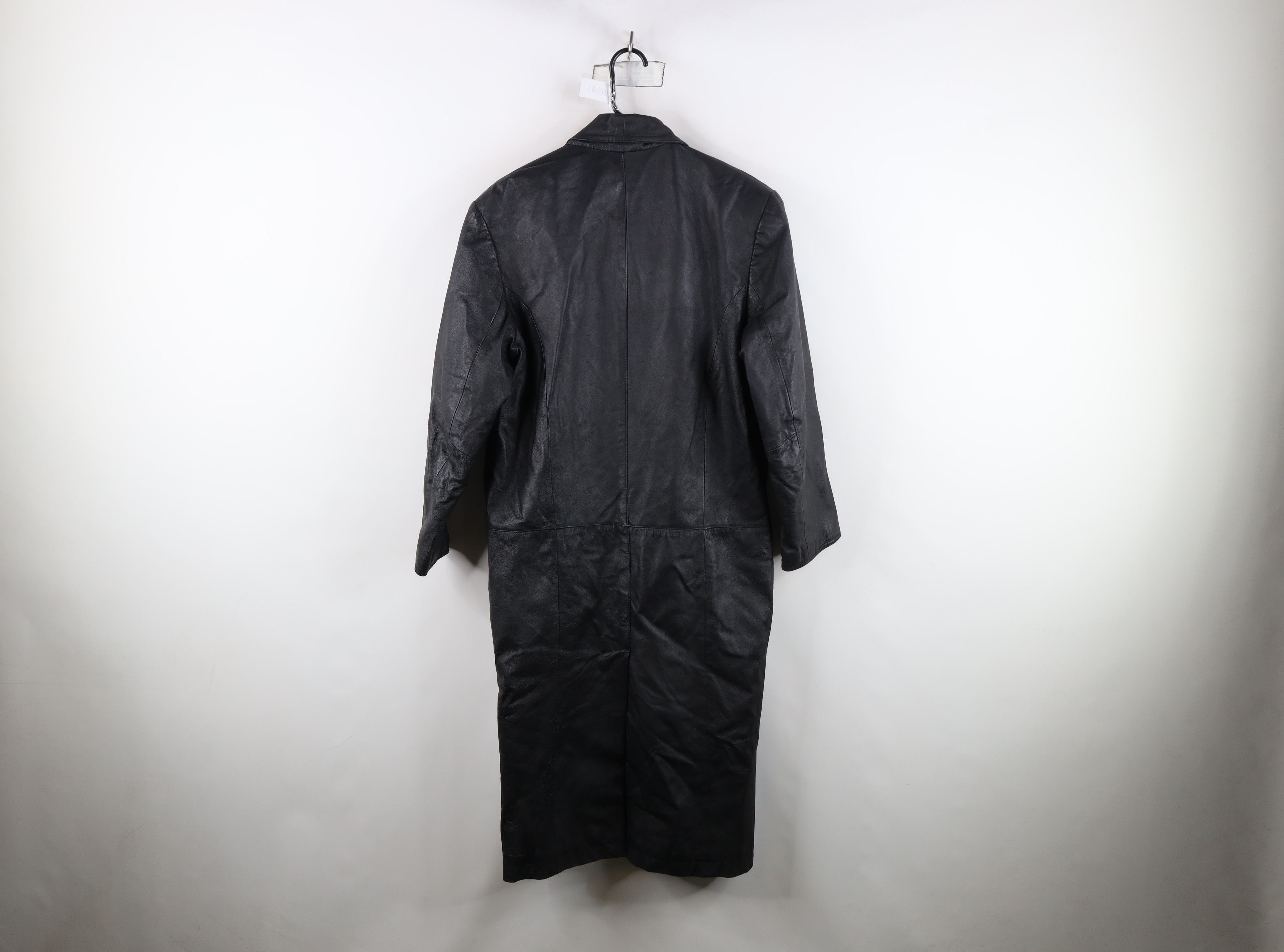 Vintage Vintage 90s Streetwear Leather Trench Coat Jacket Black Size M / US 6-8 / IT 42-44 - 13 Thumbnail