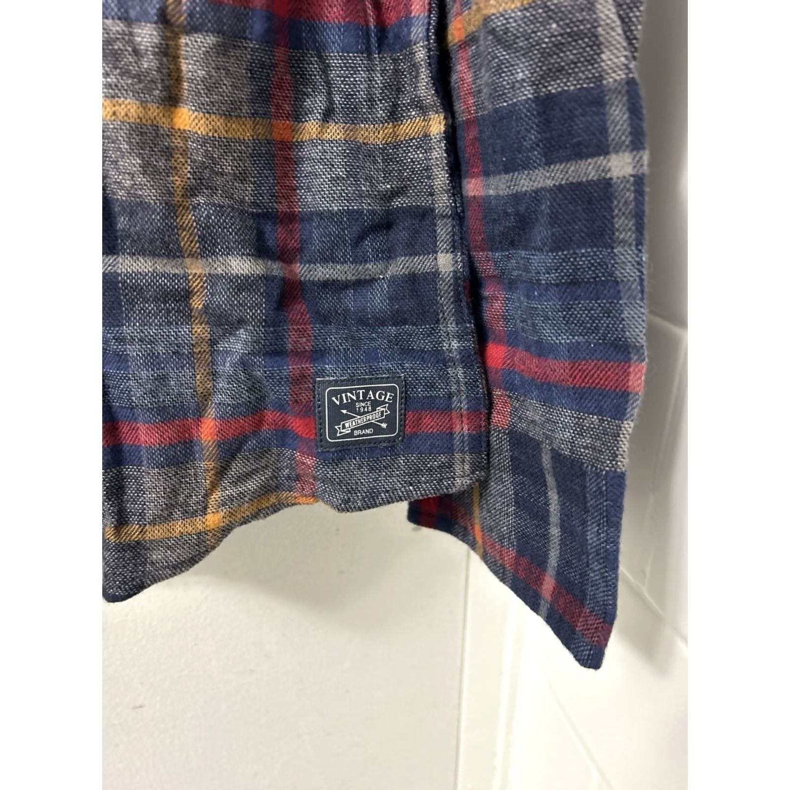 Weatherproof Weatherproof Vintage Button-Down Shirt Mens L Mood Indigo Blue Plaid NWT Size US L / EU 52-54 / 3 - 7 Thumbnail
