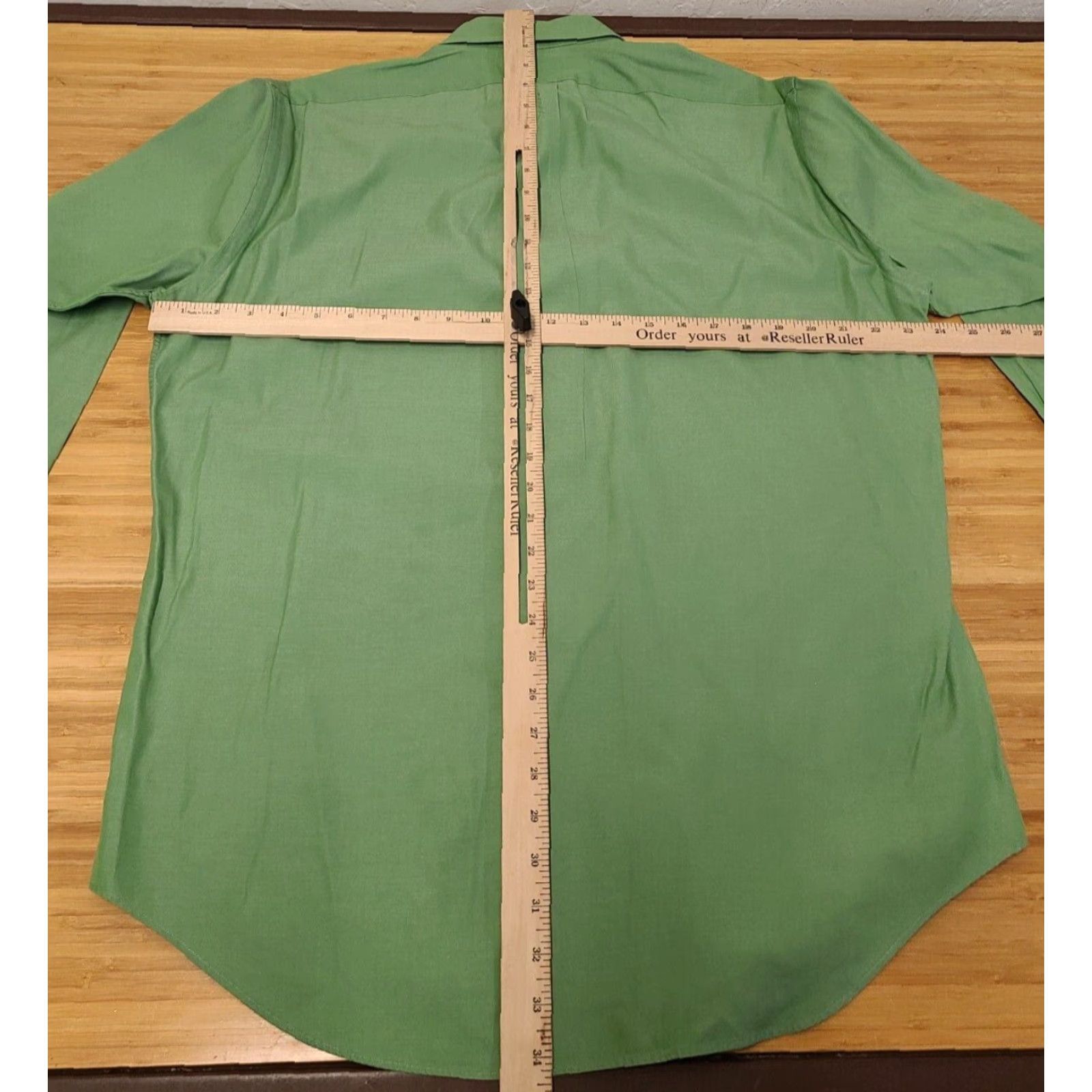 Ralph Lauren VINTAGE Ralph Lauren Shirt Men 15.5 34/35 Green Yarmouth Long Sleeve Button Up Dress Size 42R - 7 Thumbnail