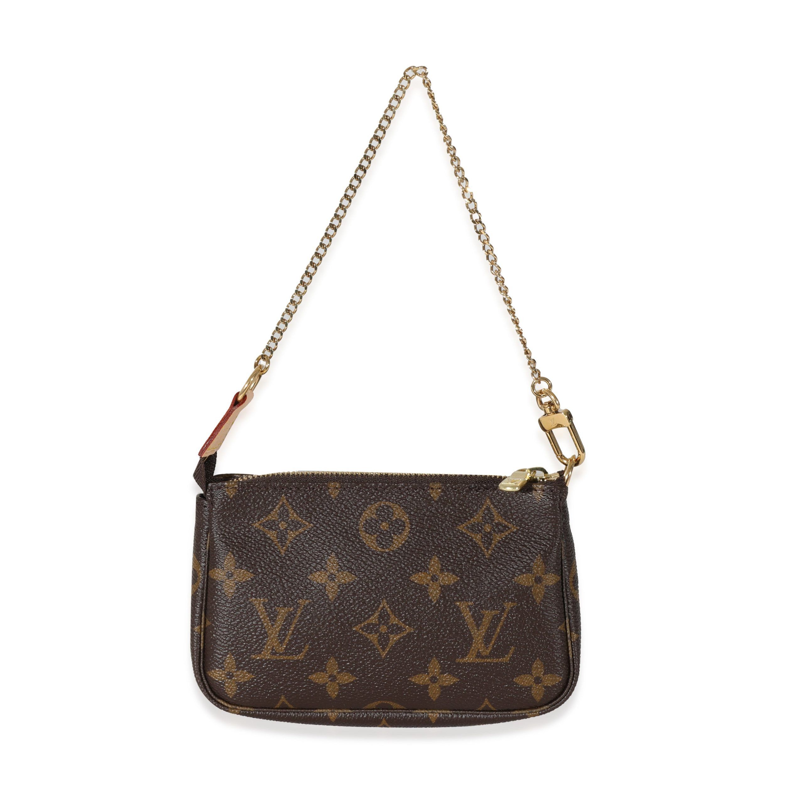 image of Louis Vuitton Monogram Canvas Mini Pochette Accessoires in Brown, Women's