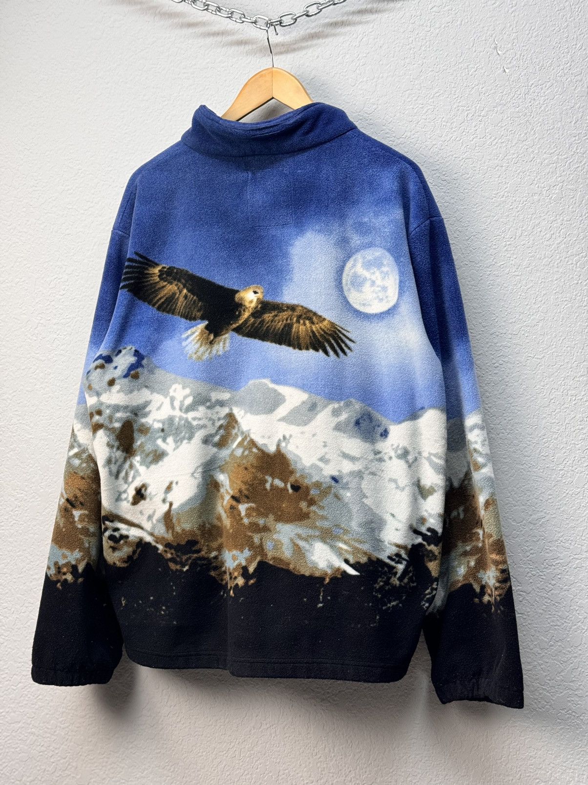 Other Vintage Black Fullprint Wolf Zip Animals Fleece Jacket Size US XL / EU 56 / 4 - 10 Thumbnail