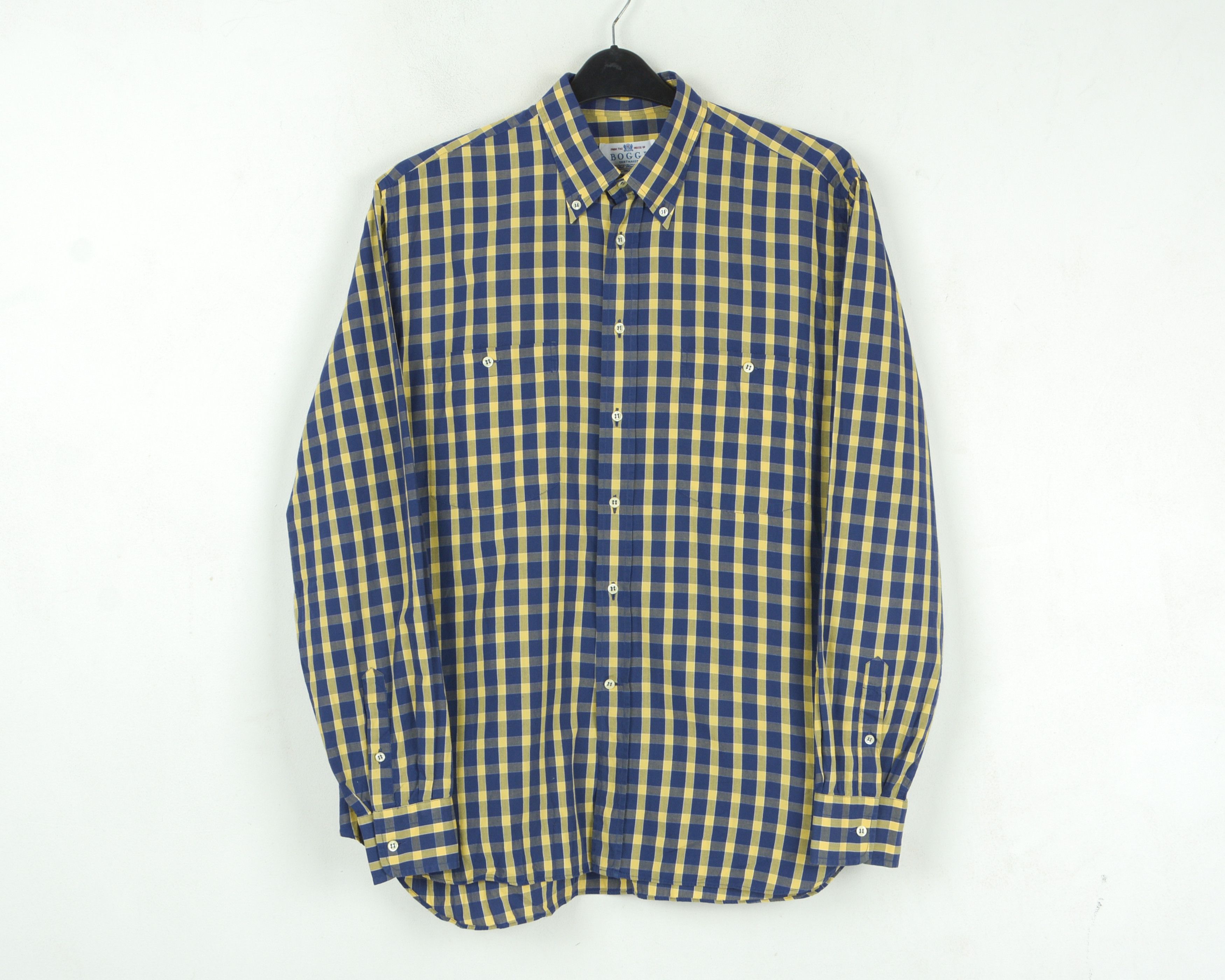 Boggi BOGGI 16 1/2" Size 42 Formal Shirt Check Plaid Cotton Casua Size 42R - 1 Thumbnail