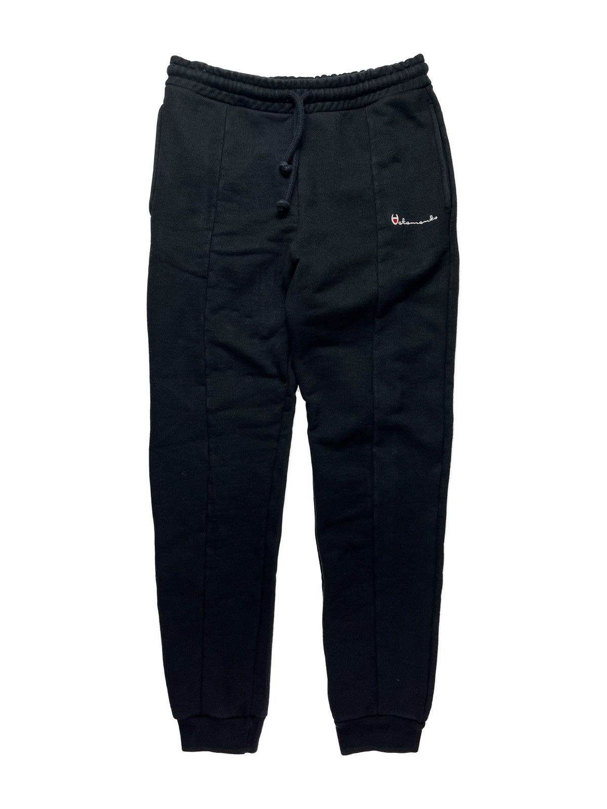 image of Ss16 Vetements Champion Stroke Script Logo Sweatpants Black, Men's (Size 30)