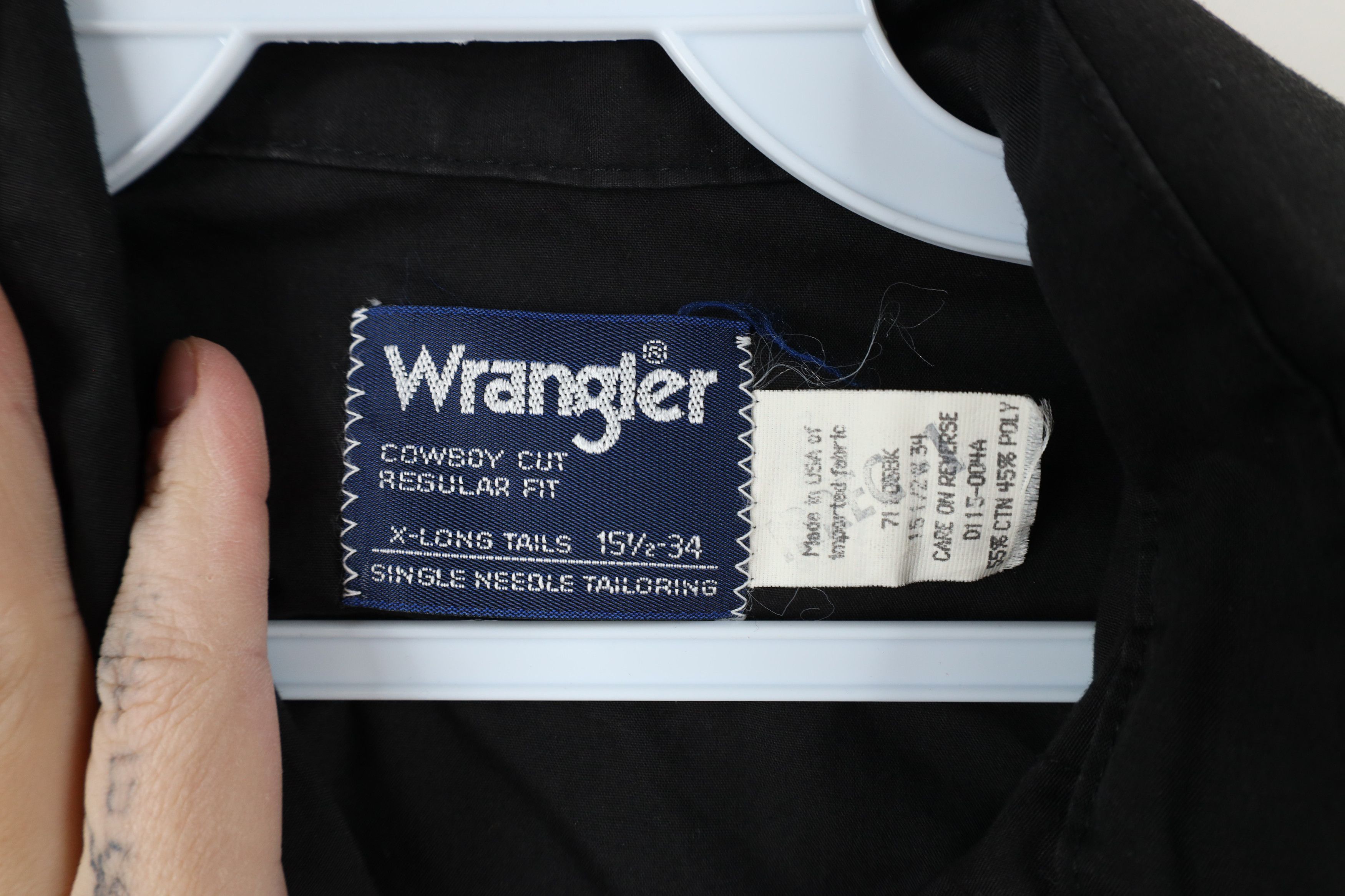 Vintage × Wrangler Vintage 90s Wrangler Western Snap Button Shirt Black USA Size US M / EU 48-50 / 2 - 6 Thumbnail