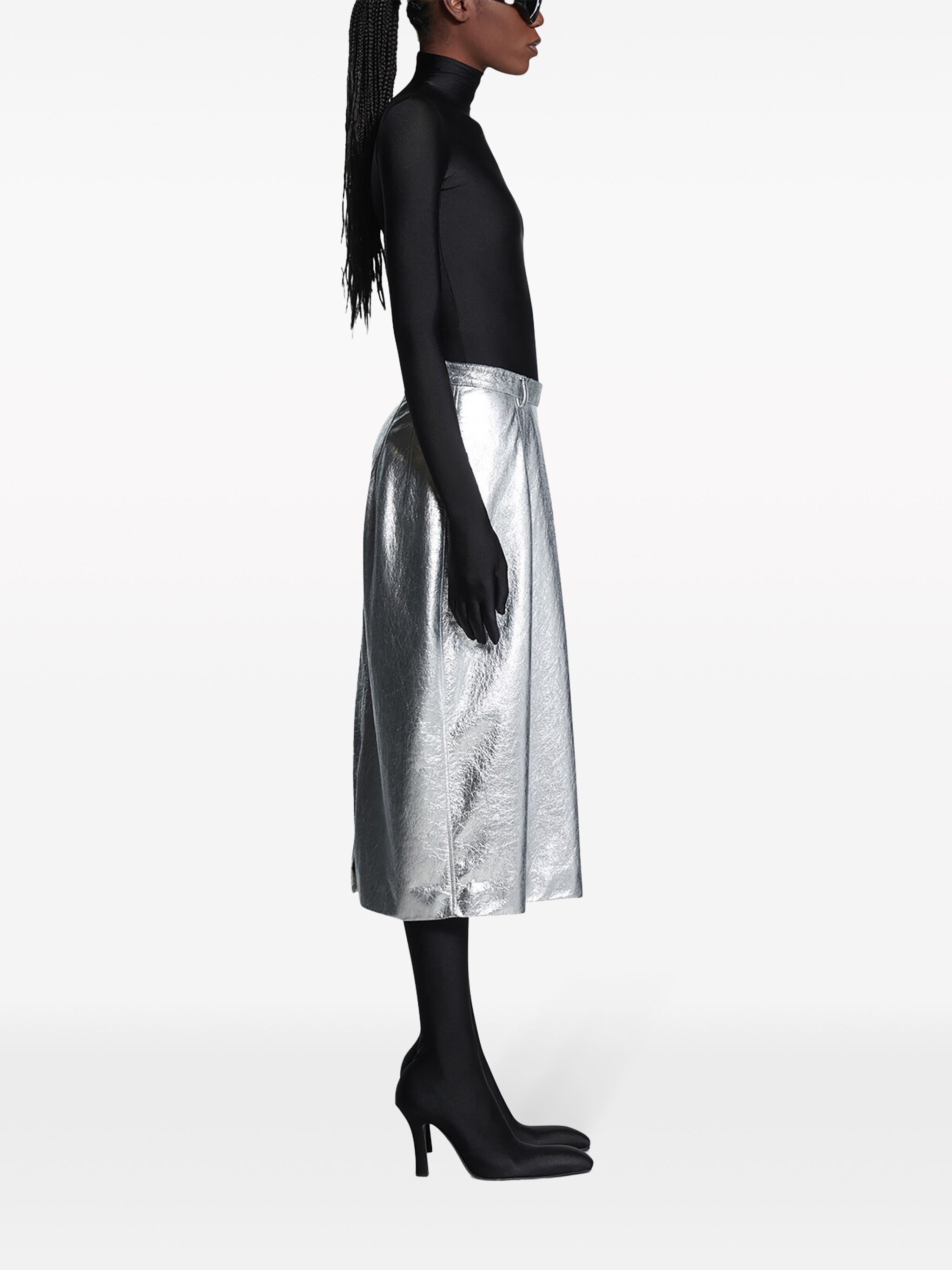 Balenciaga o1srvl11e1124 Large Skirt in Silver Size 25" / US 0 / IT 36 - 3 Thumbnail