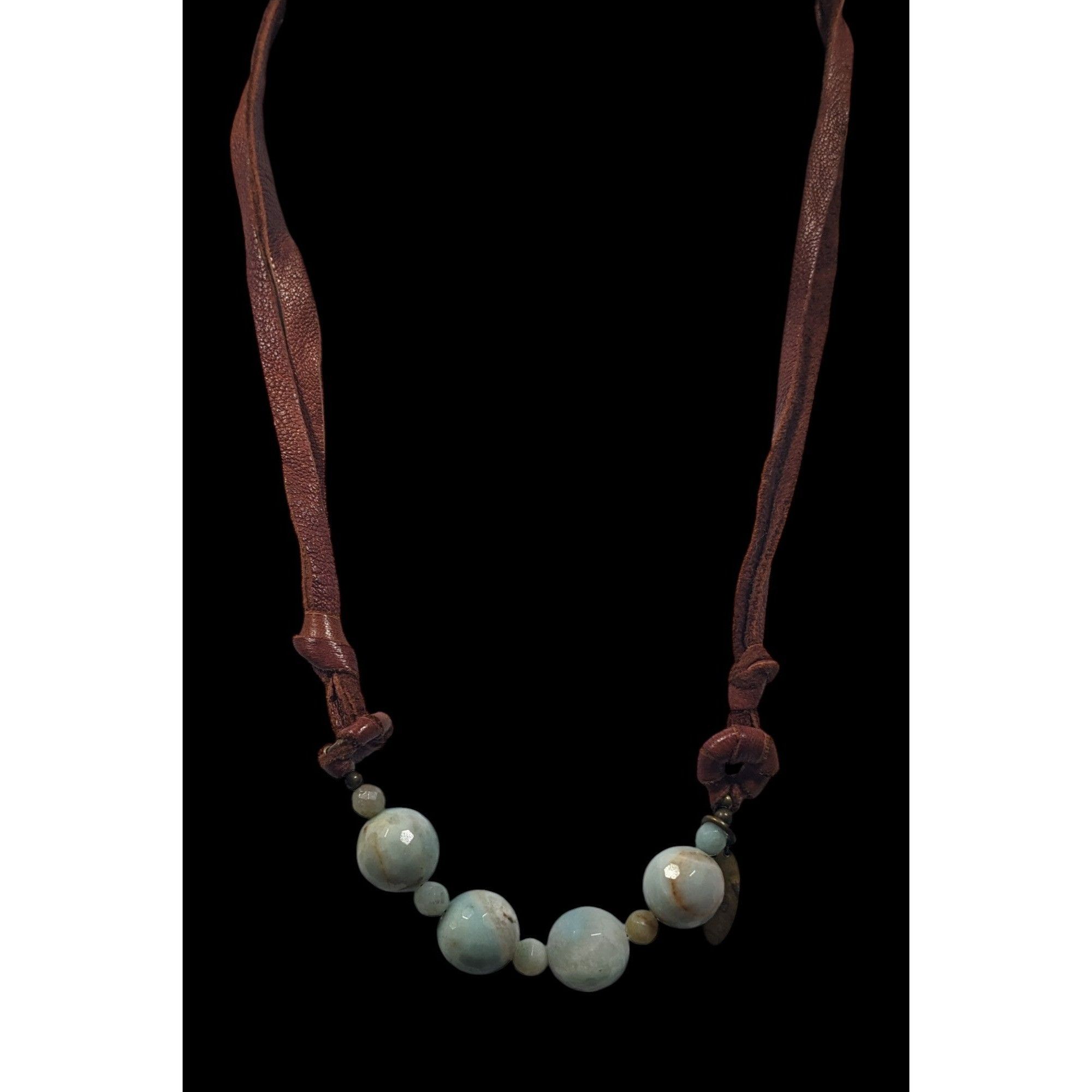 Other Zee Designs Bohemian Amazonite And Leather Tie On Necklace Size ONE SIZE - 3 Thumbnail