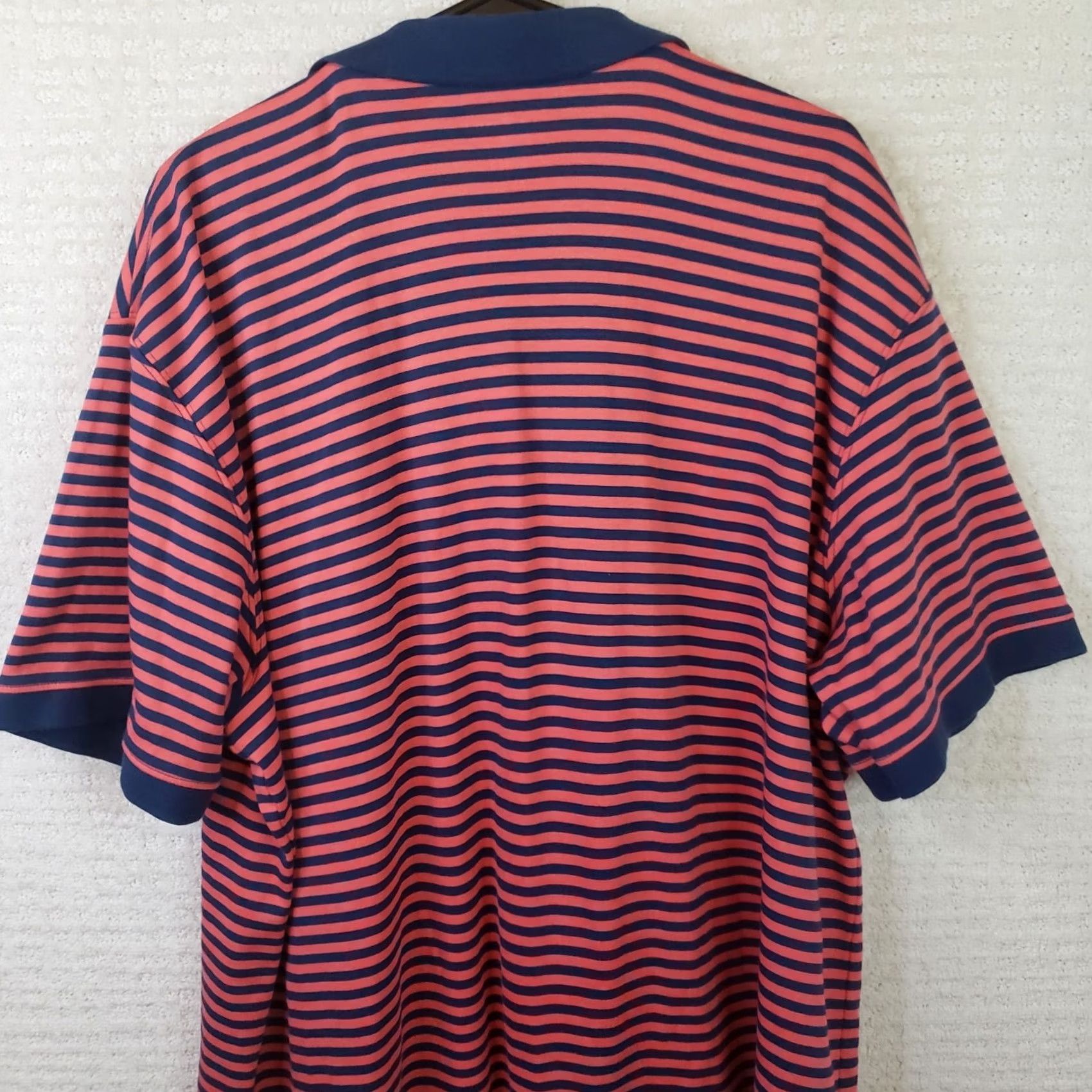 Vintage LL Bean Polo Shirt Men XL Regular Orange Navy Striped Short Sleeve Casual Polo Size US L / EU 52-54 / 3 - 6 Thumbnail