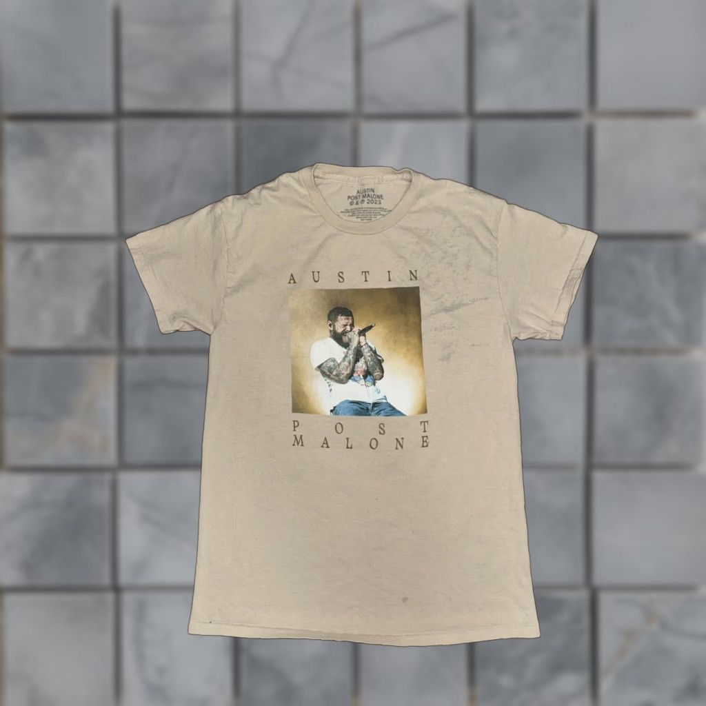 Vintage Post Malone T-Shirt Men Medium Tan 17x25 Size US M / EU 48-50 / 2 - 1 Thumbnail