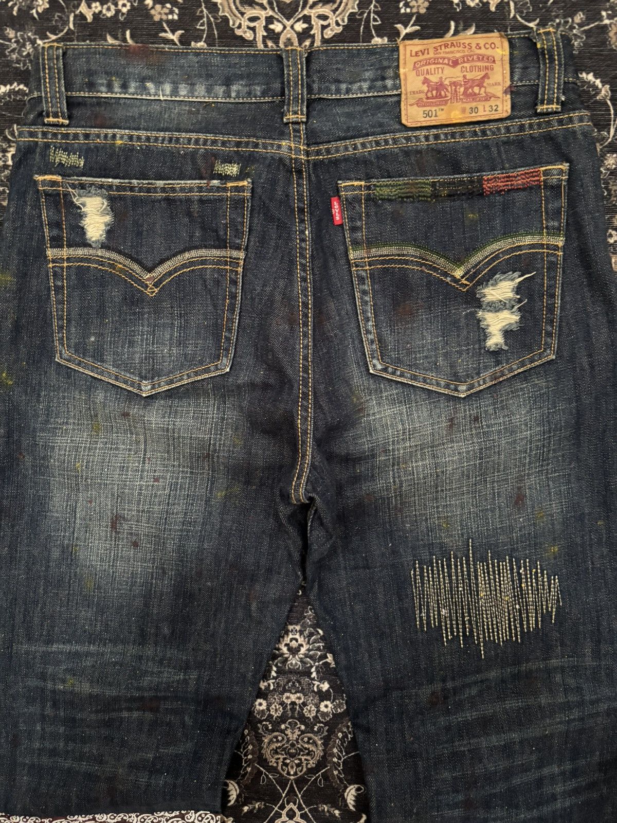 CLOT × Levi's Clot Union Rail Design x Levi's 501 Denim Indigo Pants Size US 30 / EU 46 - 7 Thumbnail