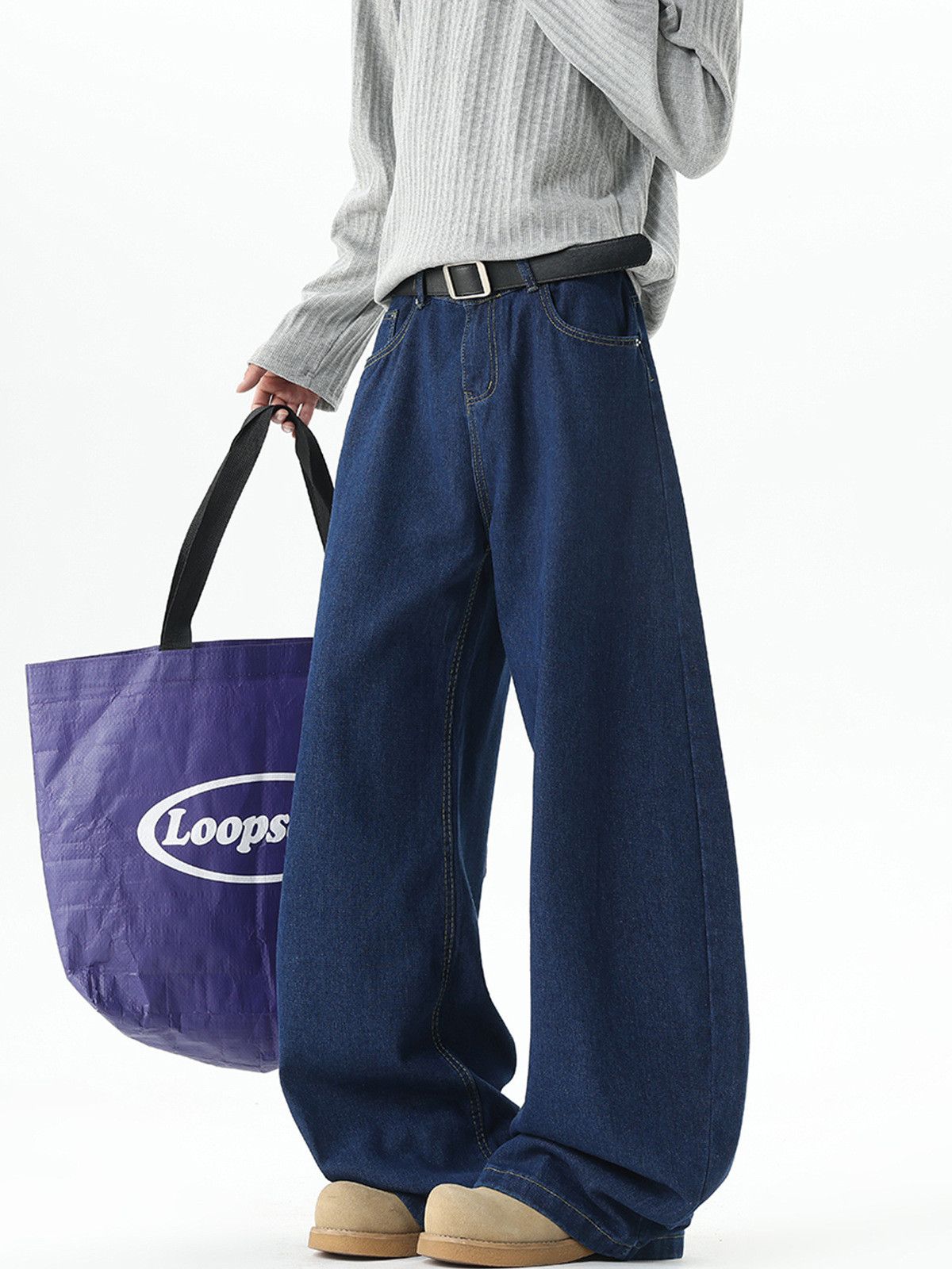 Jean Men's American Cleanfit Wide-Leg Dark Blue Flared Jeans Size US 32 / EU 48 - 4 Thumbnail