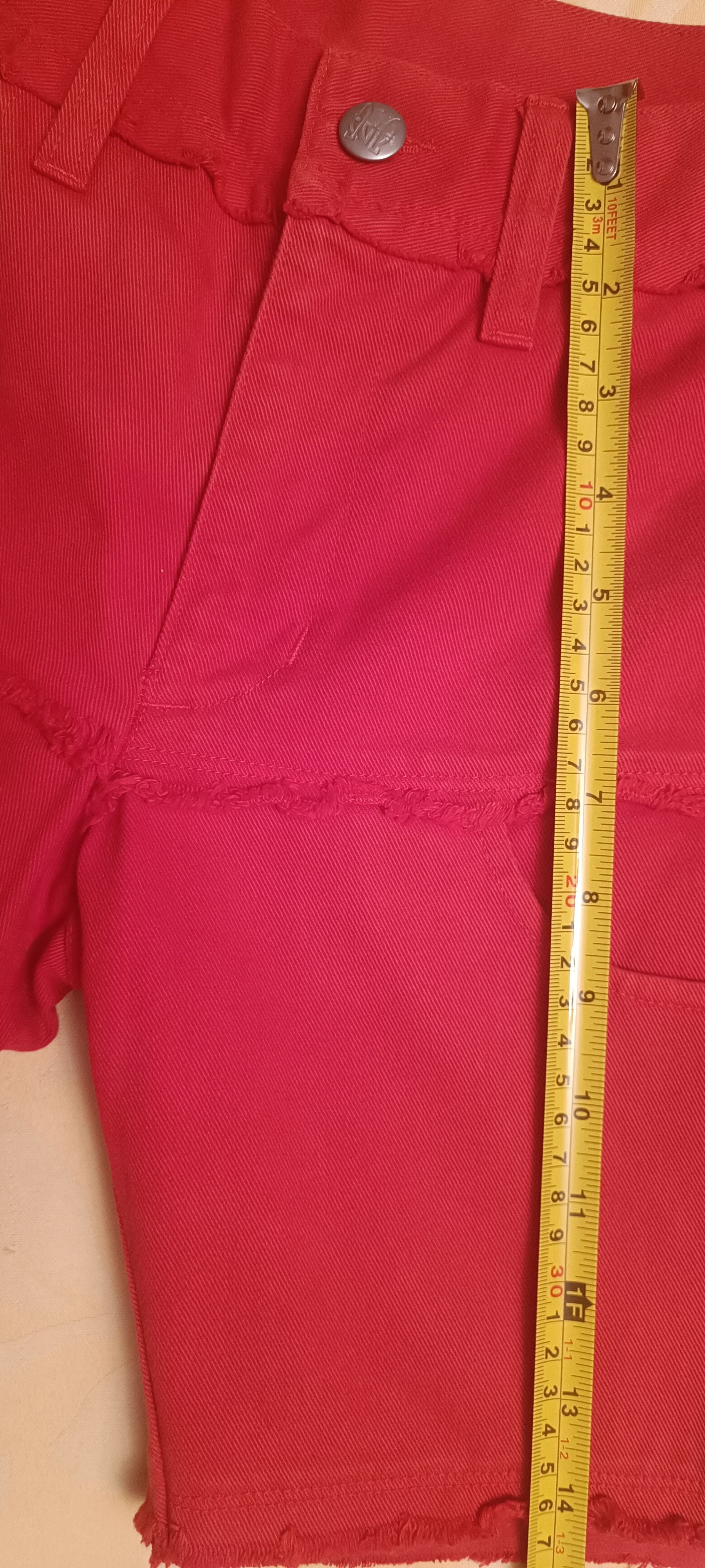 Jean Paul Gaultier 90's - Red denim shorts with fringes Size 26" / US 2 / IT 38 - 11 Thumbnail