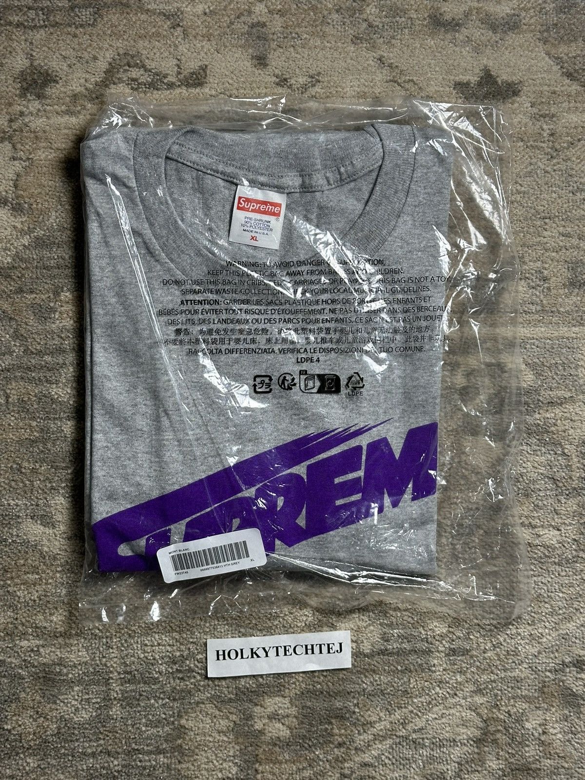 Supreme Supreme Mont Blanc Tee - Heather Grey - XL - FW23 Size US XL / EU 56 / 4 - 2 Thumbnail