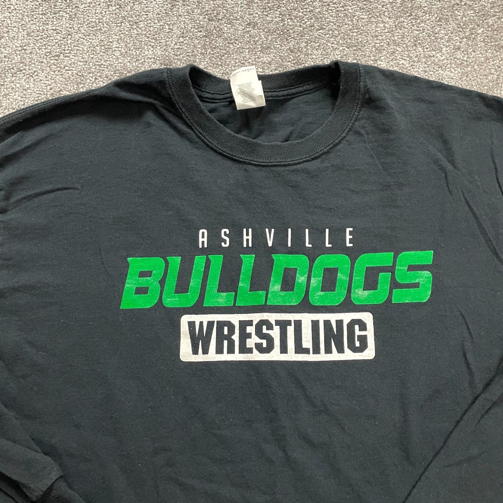 Gildan Gildan Heavy Cotton T-Shirt Men XL Black Graphic Ashville Bulldogs Wrestling Tee Size US XL / EU 56 / 4 - 3 Thumbnail