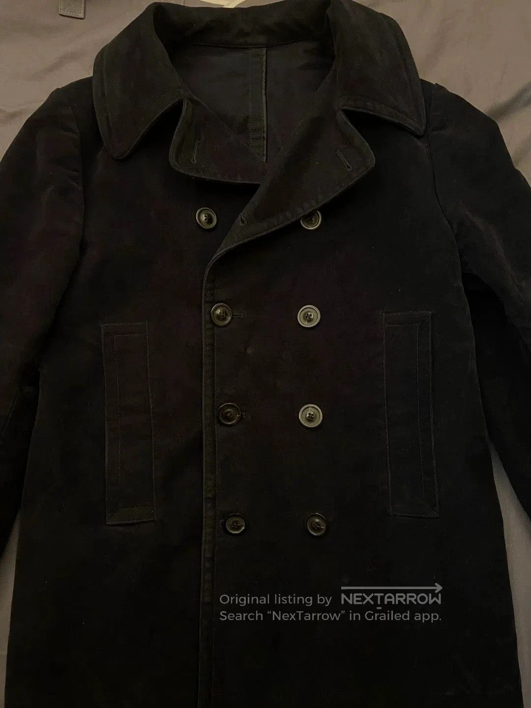 Maison Margiela maison margiela double-breasted coat in navy. Size US L / EU 52-54 / 3 - 1 Thumbnail