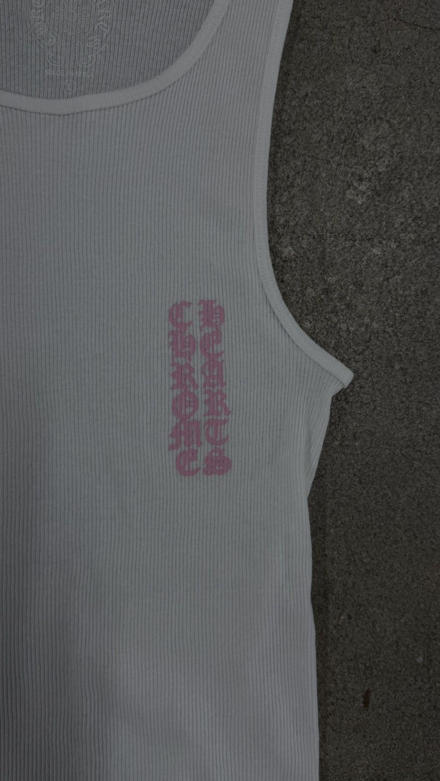 Chrome Hearts RARE!Chrome Hearts White T-Bar Script Rib Tank Top Size US L / EU 52-54 / 3 - 3 Thumbnail