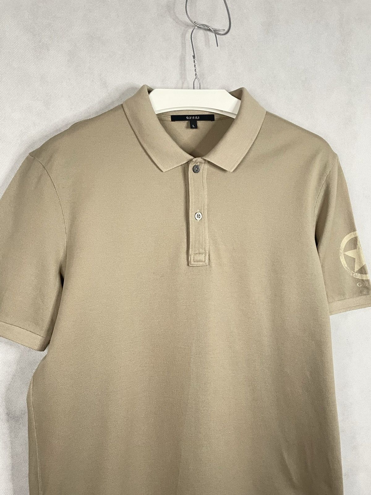 Designer × Gucci × Vintage Gucci Vintage Beige Polo Striped T-shirt Tee Designer Luxury Size US M / EU 48-50 / 2 - 4 Thumbnail