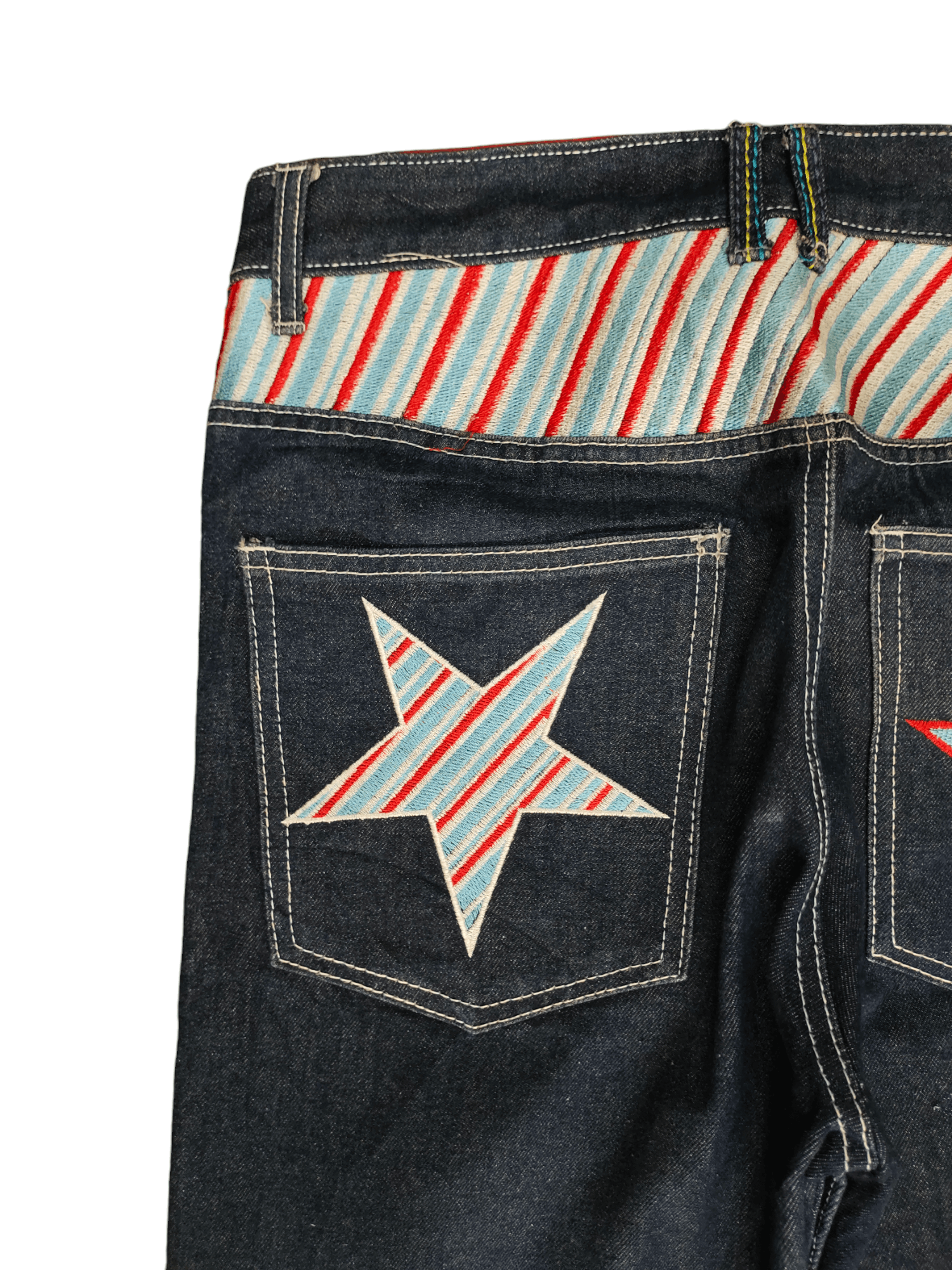 Hysteric Glamour × Undercover Vintage Y2k Sygf Stars Embroidered Baggy Jeans Jnco Style Size US 33 - 4 Thumbnail