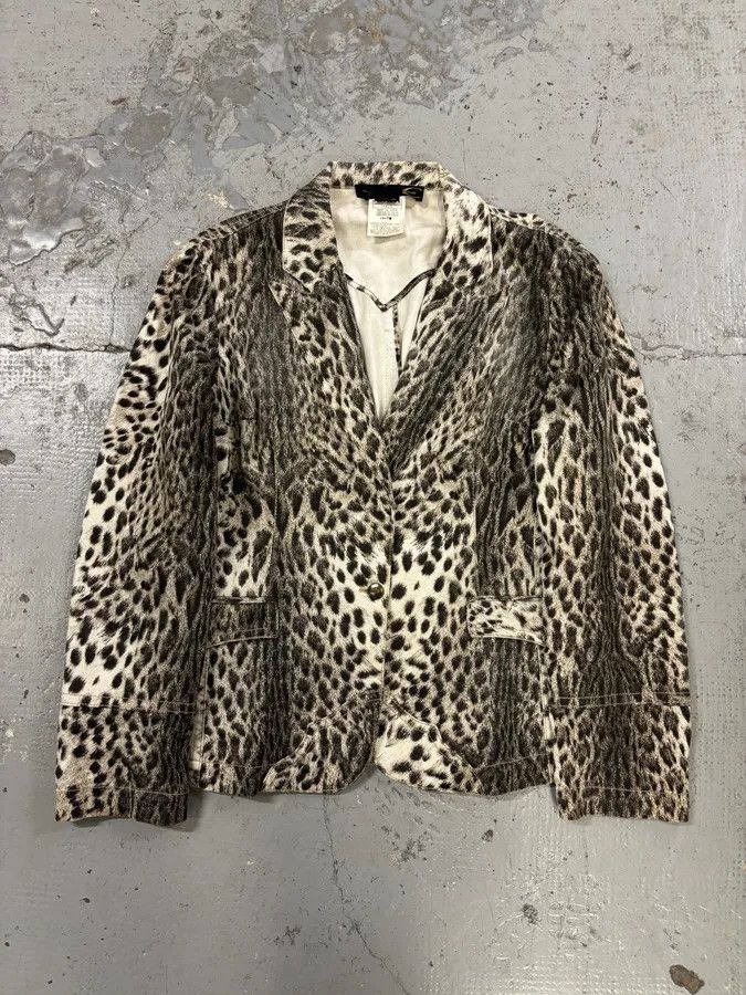 Just Cavalli AW2005 Cavalli Beige Leopard Blazer Jacket Size S / US 4 / IT 40 - 1 Thumbnail