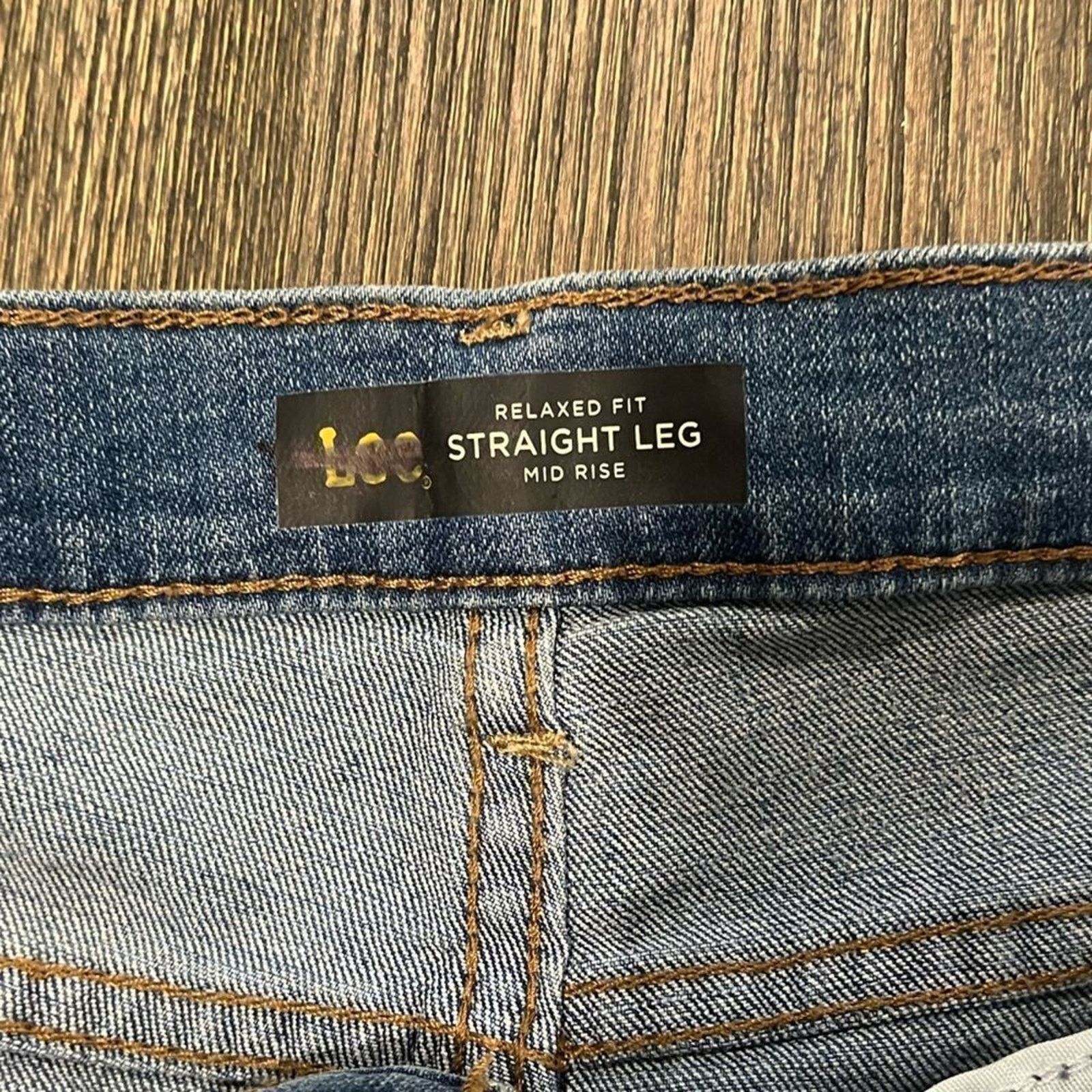 Lee Lee Girls Relaxed Fit Straight Leg Mid Rise Belted 10 Long Size 32" / US 10 / IT 46 - 7 Thumbnail