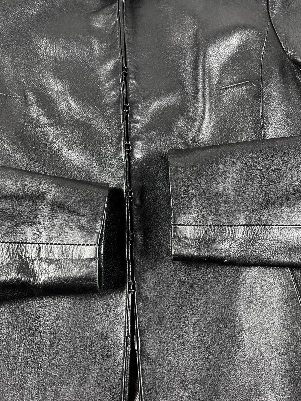 Genuine Leather Vintage Y2K Leather blazer jacket luxury avantgarde Size M / US 6-8 / IT 42-44 - 3 Thumbnail