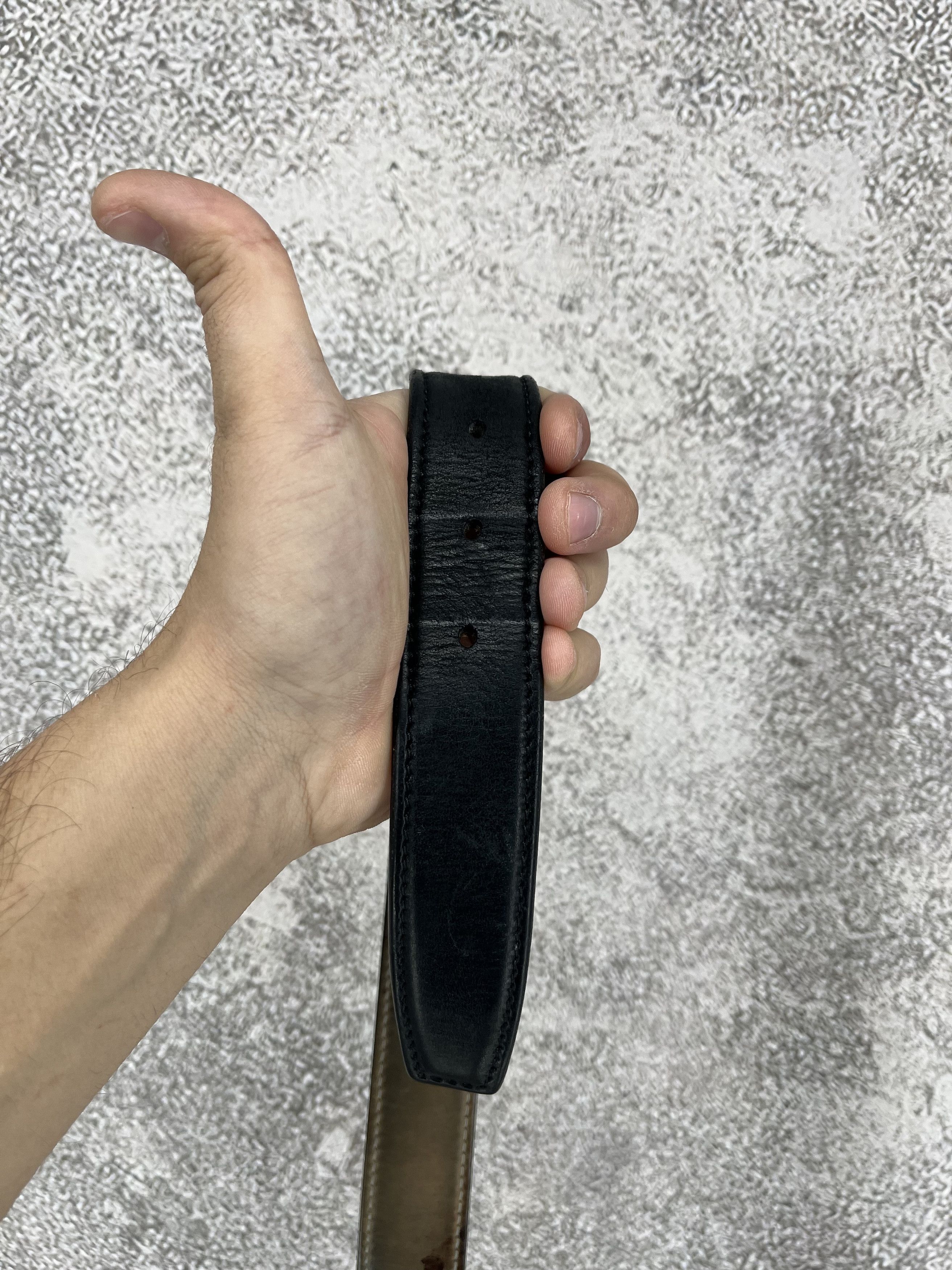 Vintage One Luck Black Leather Belt — Made in Italy Size ONE SIZE - 8 Thumbnail