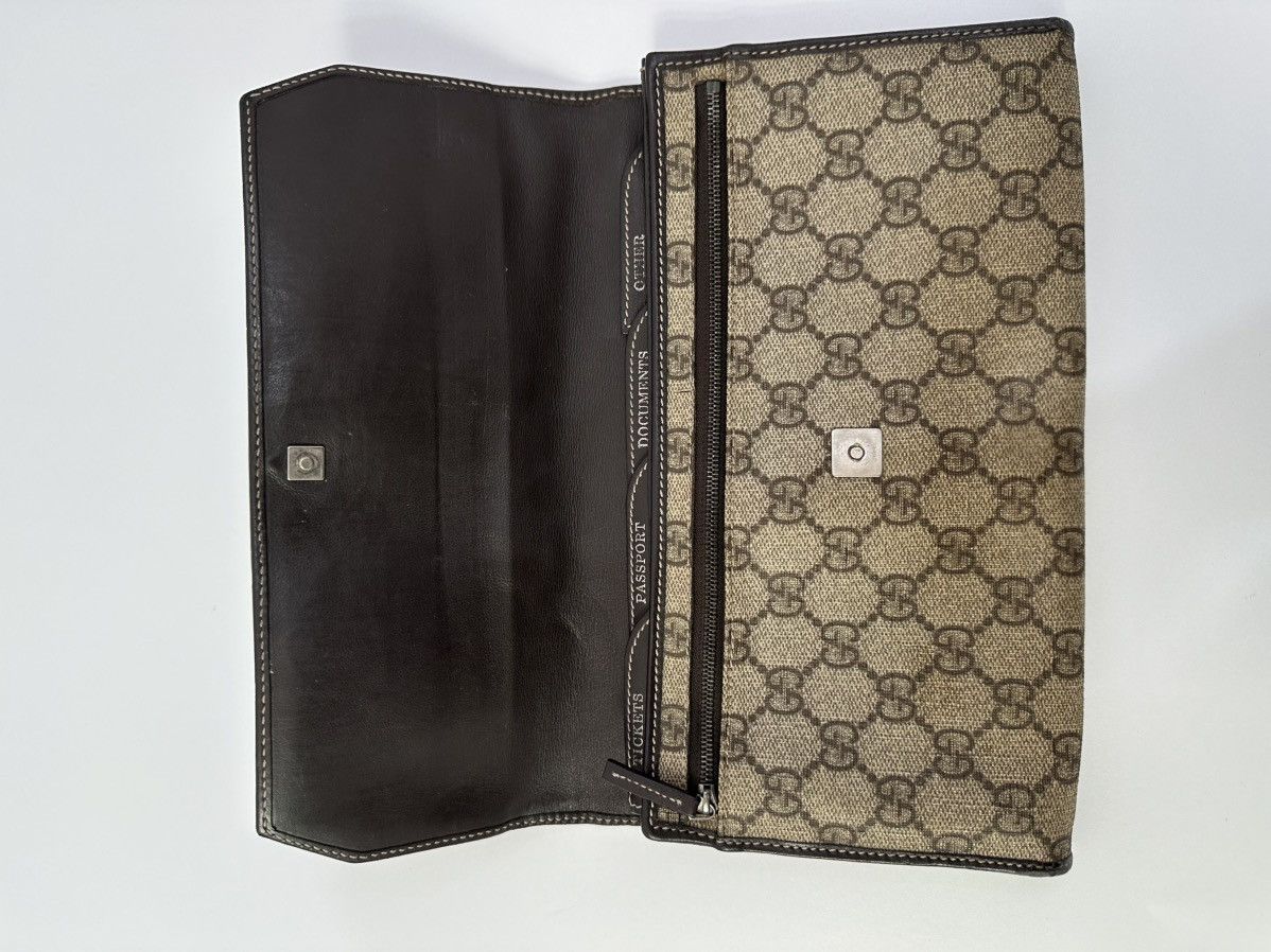 Gucci GUCCI GG Supreme Monogram Clutch Document Holder Brown Size ONE SIZE - 3 Thumbnail
