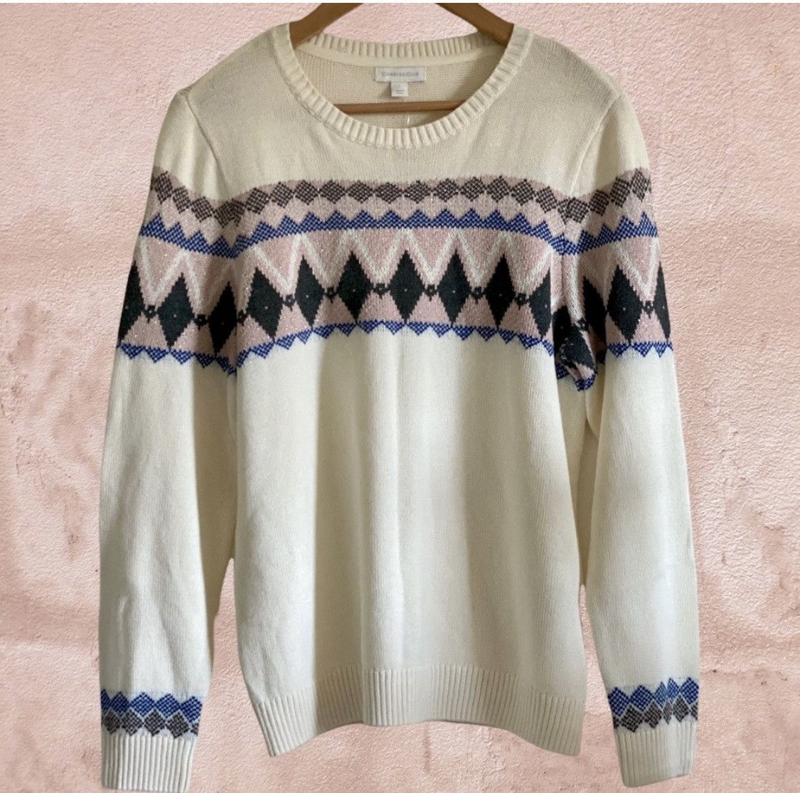 Charter Club CHARTER CLUB SPARKLE CREW NECK PULLOVER KNIT SWEATER SZ XL Size XL / US 12-14 / IT 48-50 - 8 Thumbnail