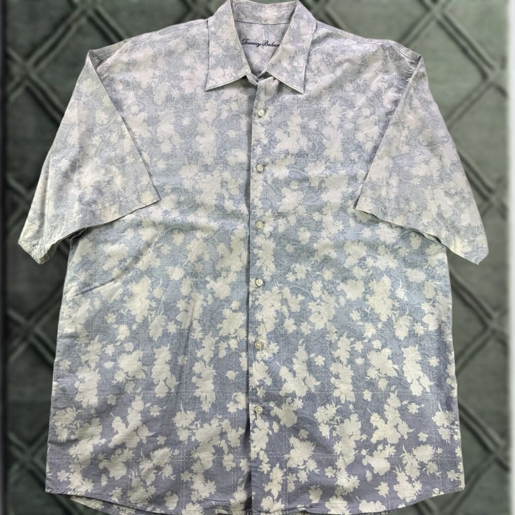 Tommy Bahama Tommy Bahama Hawaiian Shirt Men’s XL Blue Floral Leaf 100% Cotton Button Up Size US XL / EU 56 / 4 - 1 Thumbnail
