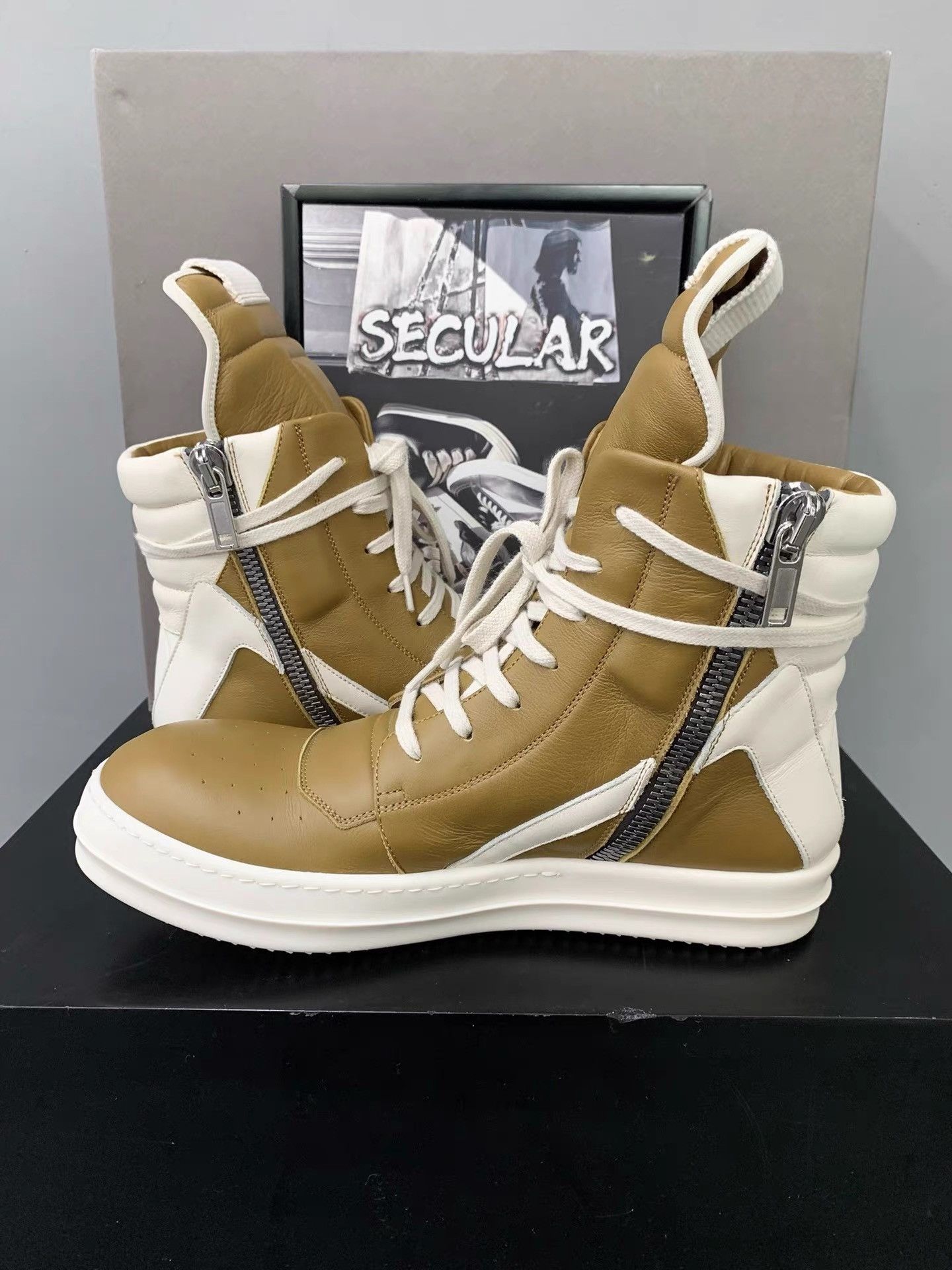 Rick Owens Rick Owens Ginger Inverted Triangle Geobasket K34 Size US 7 / EU 40 - 6 Thumbnail