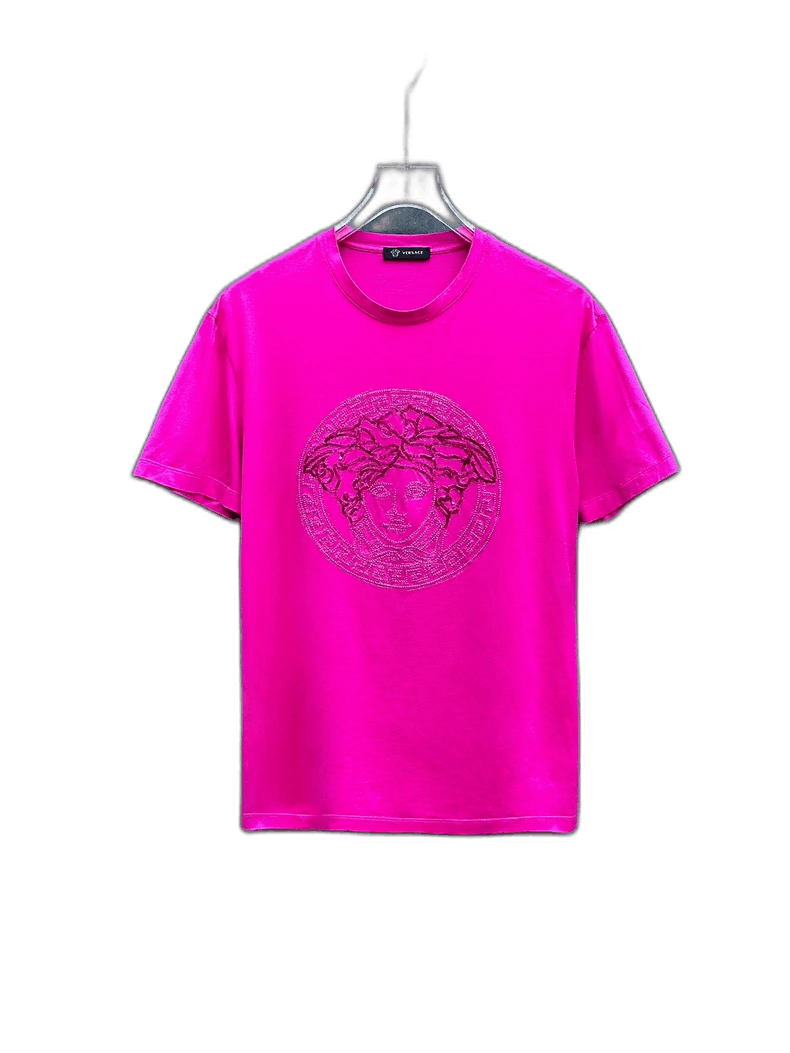 Versace Versace Embroidered Logo Pink T-Shirt Size US L / EU 52-54 / 3 - 1 Thumbnail