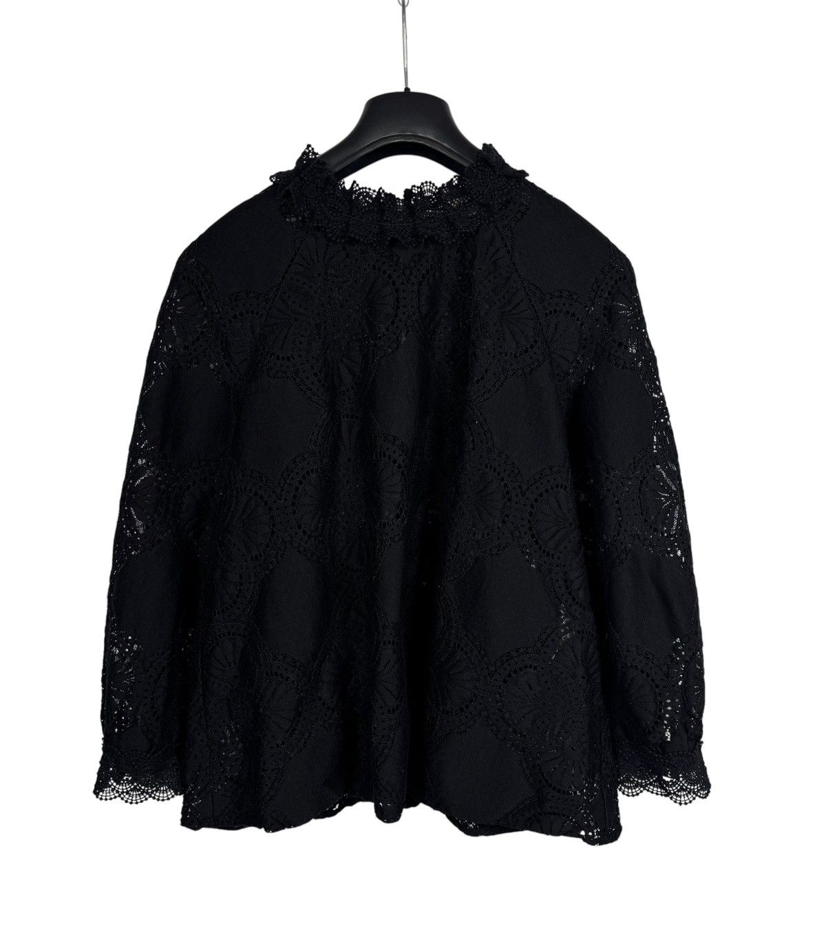 Sezane Sezane Lace Pattern Mock Neck Blouse Cotton size 44 Size L / US 10 / IT 46 - 13 Thumbnail