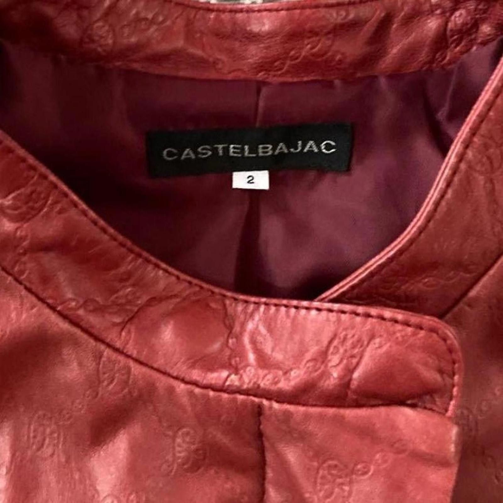 Jean Charles De Castelbajac Castelbajac real sheep leather red logo jacket Size XS / US 0-2 / IT 36-38 - 5 Thumbnail
