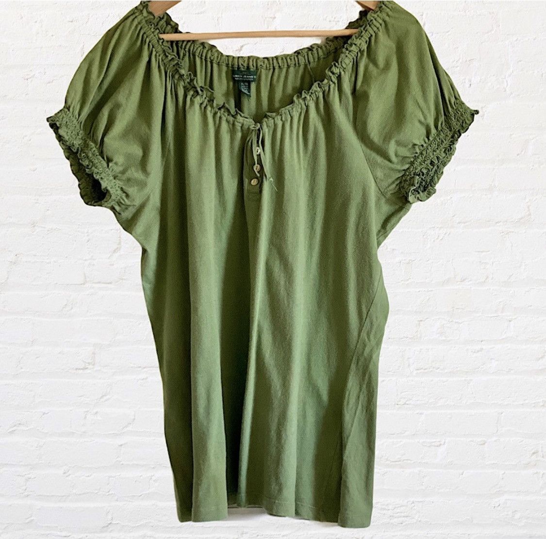 Ralph Lauren LAUREN RALPH LAUREN RUFFLED SHORT SLEEVE SHIRT TOP SIZE XL Size XL / US 12-14 / IT 48-50 - 1 Thumbnail
