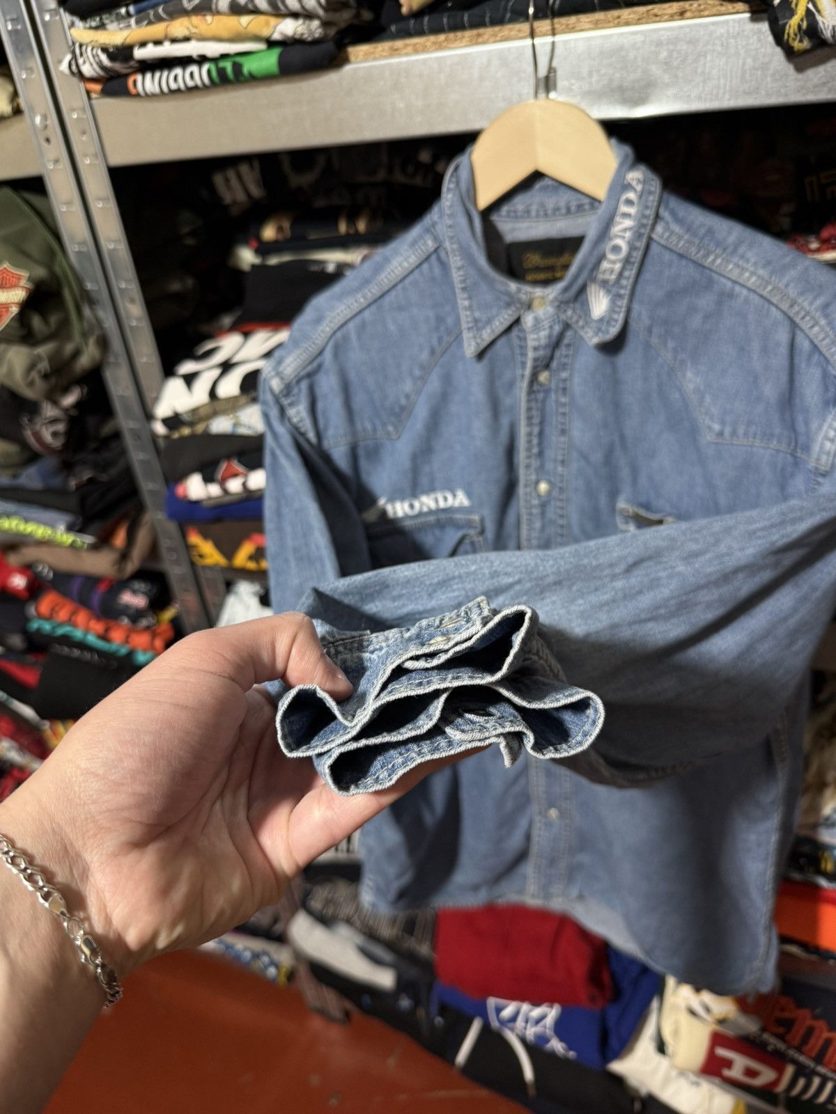 Wrangler Rare Wrangler Honda Racing Denim Navy Blue Button Shirt Size US XL / EU 56 / 4 - 7 Thumbnail