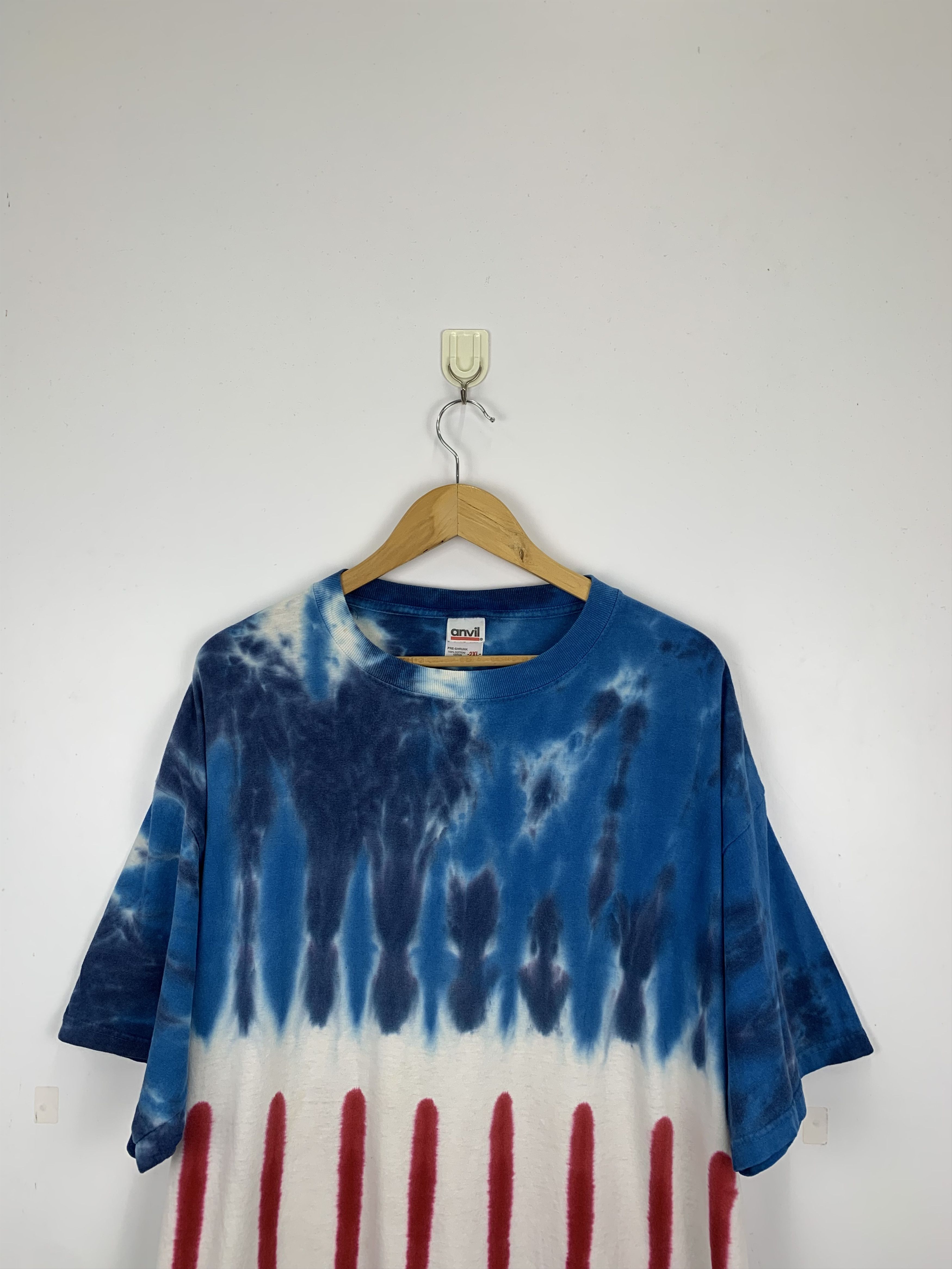 Other Vintage Y2K Tie Dye American Flag Colour T Shirt TA0051 Size US XXL / EU 58 / 5 - 2 Thumbnail