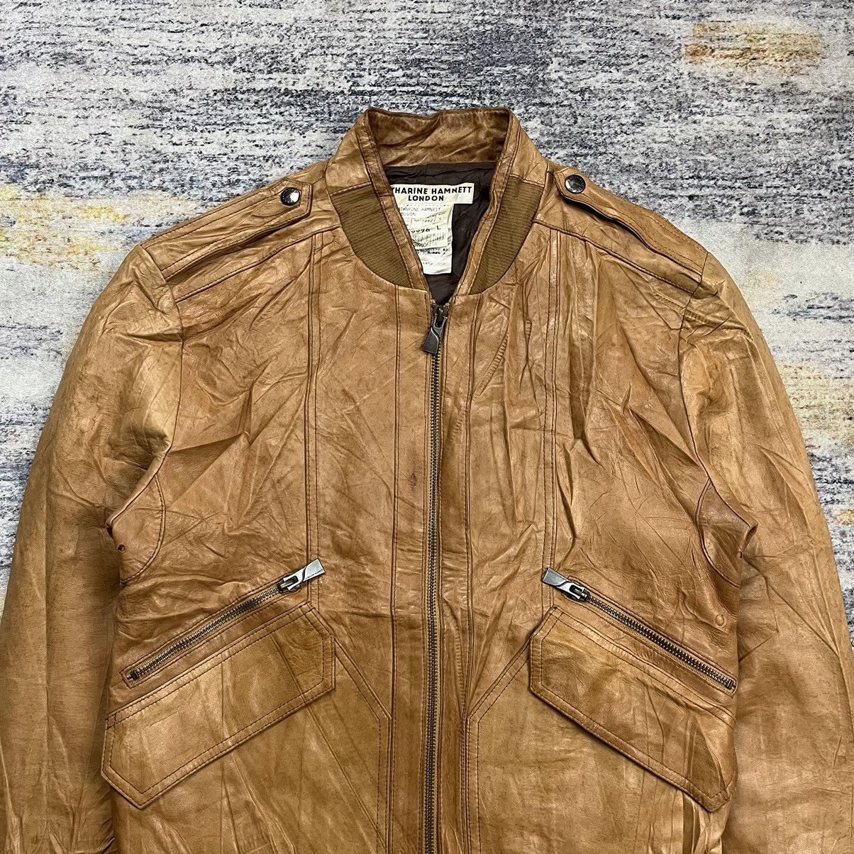 Katharine Hamnett London Vintage Kathrine Hamnett Blouson bomber leather jacket Size US M / EU 48-50 / 2 - 3 Thumbnail