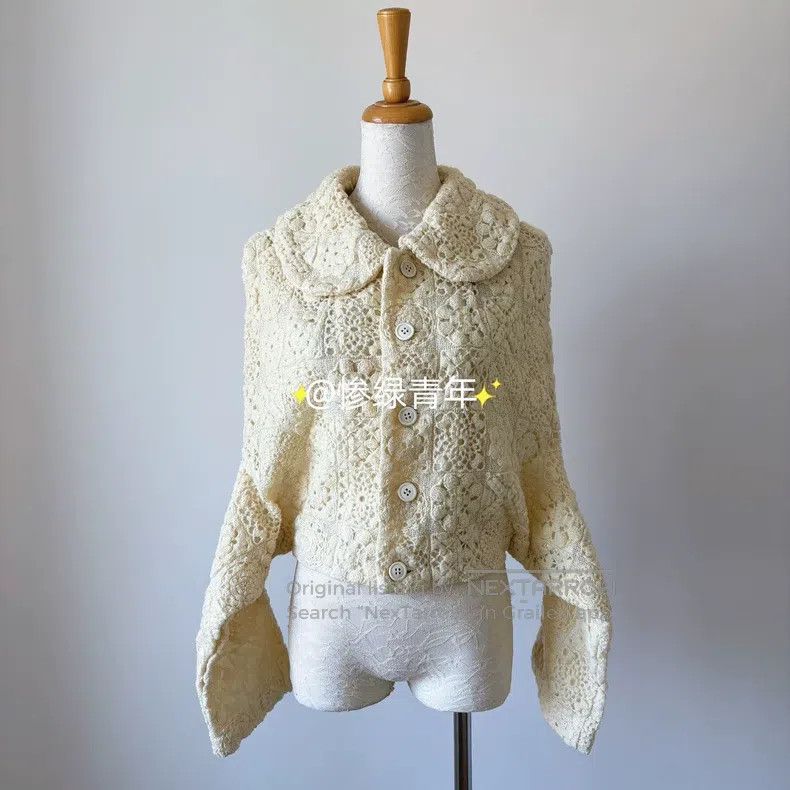 Comme des Garcons Comme Des Garcons Vintage beige crochet floral long-sleeve Size M / US 6-8 / IT 42-44 - 2 Thumbnail