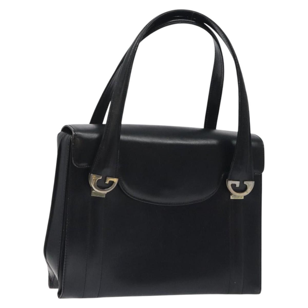 Gucci GUCCI Hand Bag Leather Black Gold Size ONE SIZE - 1 Thumbnail