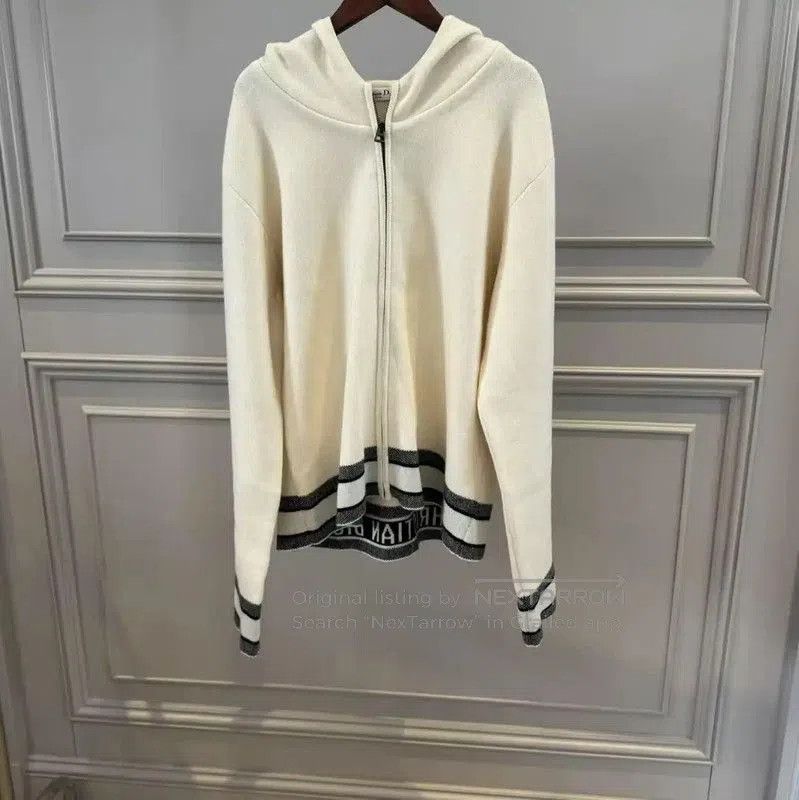 Dior Dior White Cashmere Long Sleeve Cardigan . Size XL / US 12-14 / IT 48-50 - 1 Thumbnail